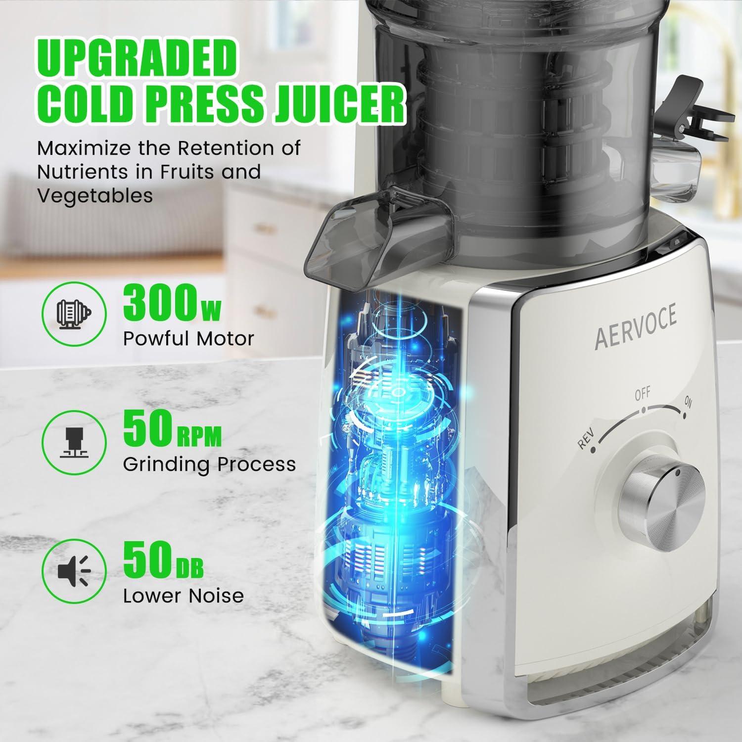 Exprimidor Masticador AERVOCE MP-802L 300W 1.6L Fácil Limpieza