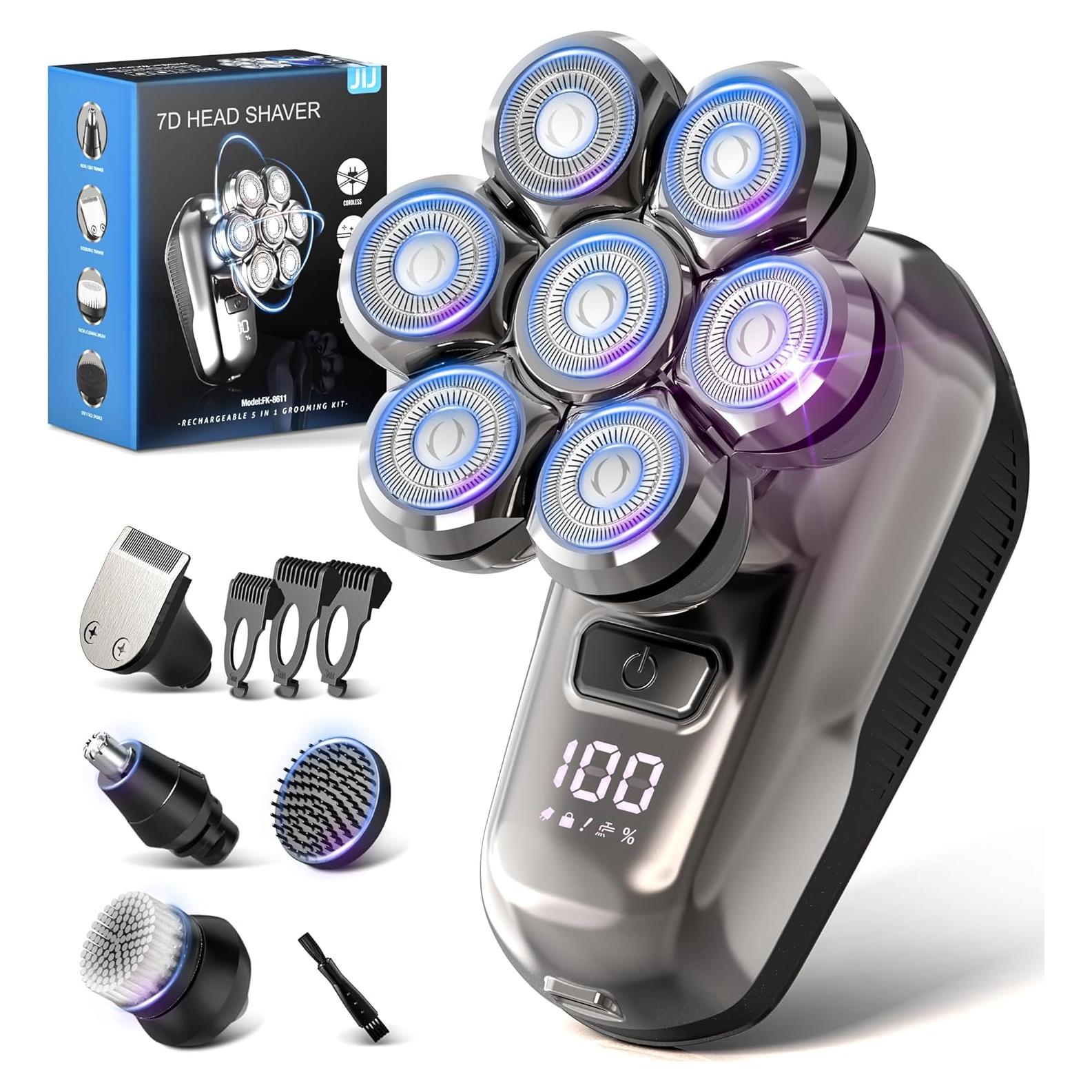 Afeitadora Eléctrica JIJ FK-8611SR 5 en 1 para Calvos