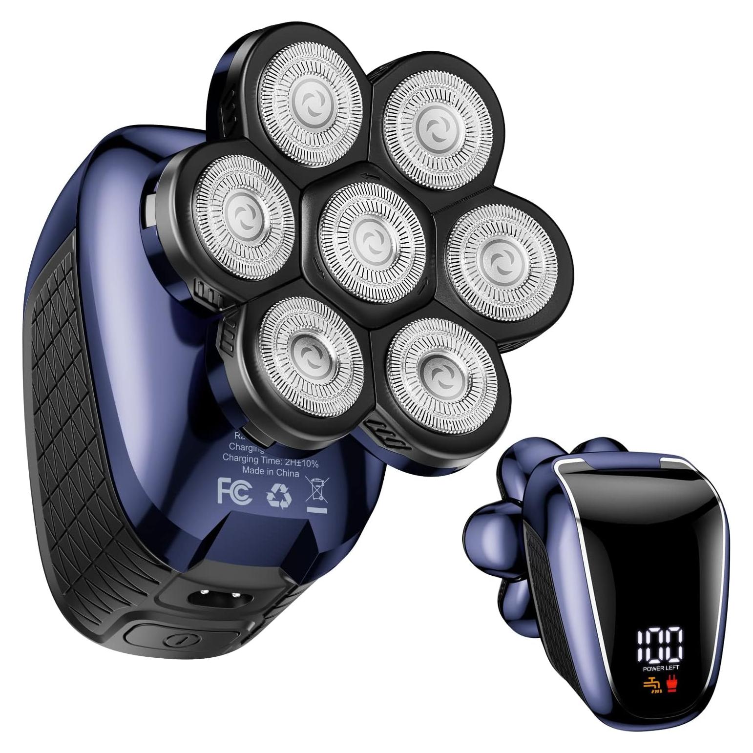 Afeitadora de Cabeza Wyklaus 7D Impermeable USB 5 en 1