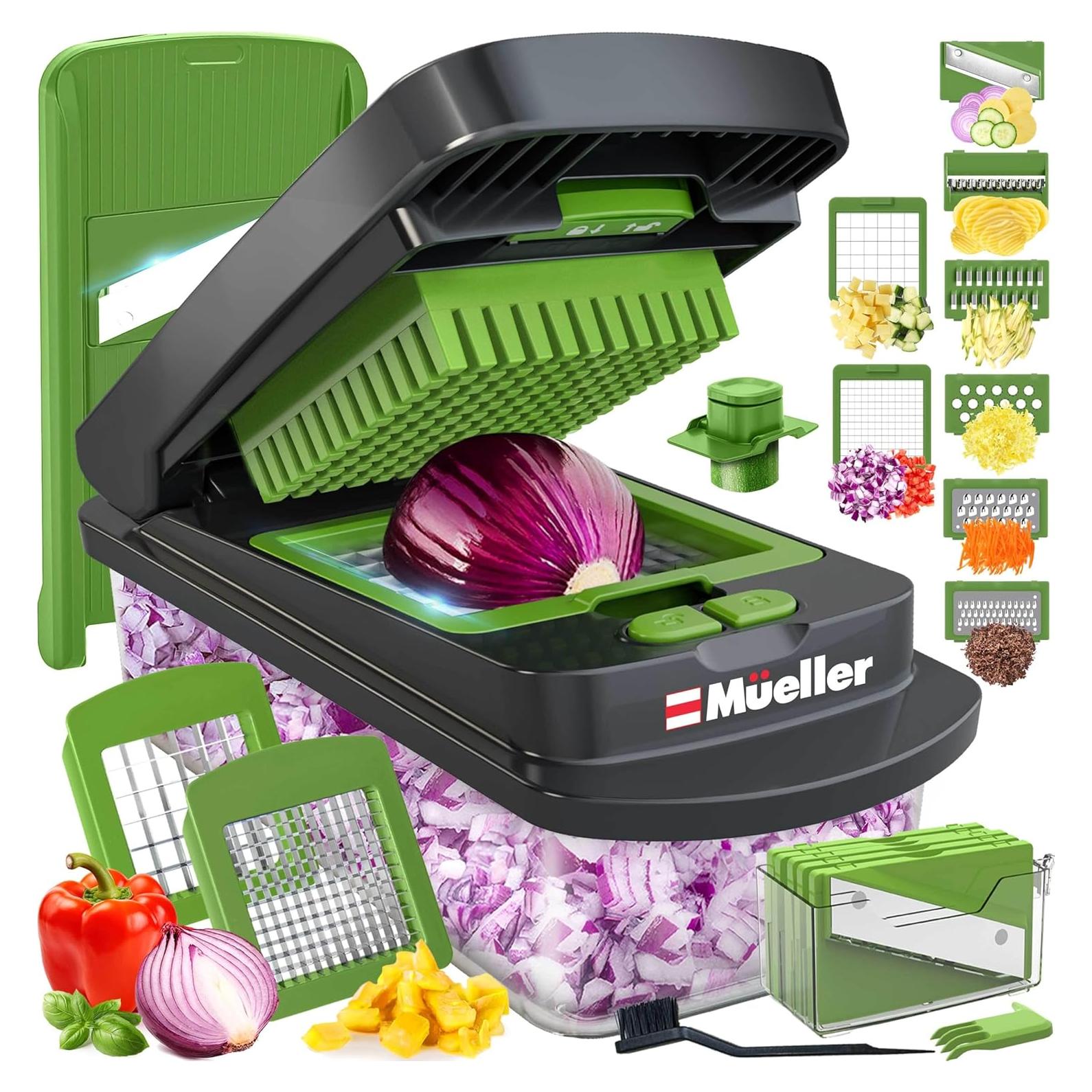 Picador de Verduras Mueller Pro-Series 10-en-1 8 Cuchillas Gris/Verde