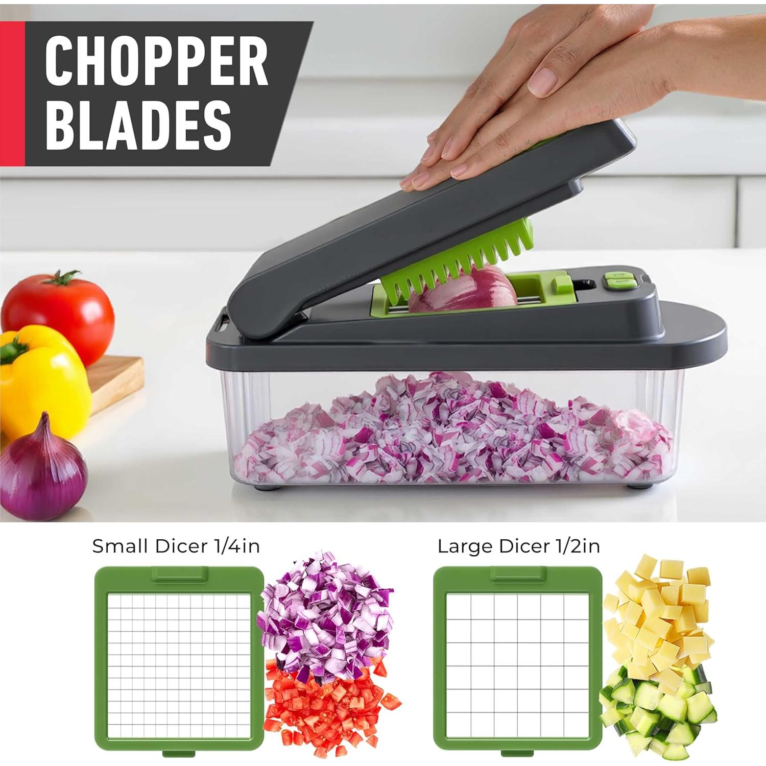 Picador de Verduras Mueller Pro-Series 10-en-1 8 Cuchillas Gris/Verde