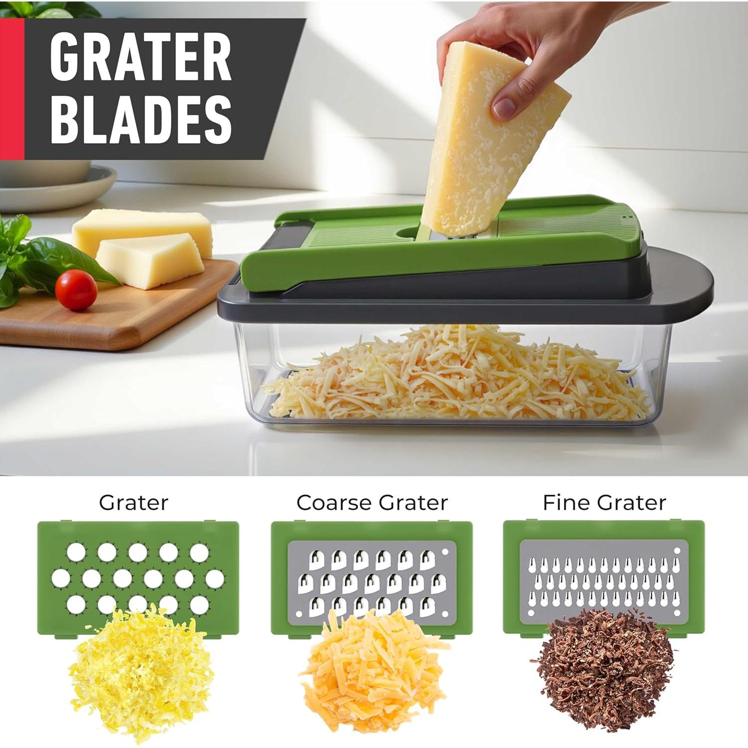 Picador de Verduras Mueller Pro-Series 10-en-1 8 Cuchillas Gris/Verde