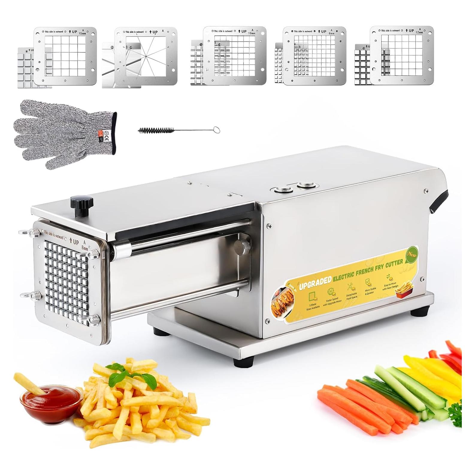 Cortador de Papas Fritas Automático Flyseago 5 Cuchillas Acero Inoxidable