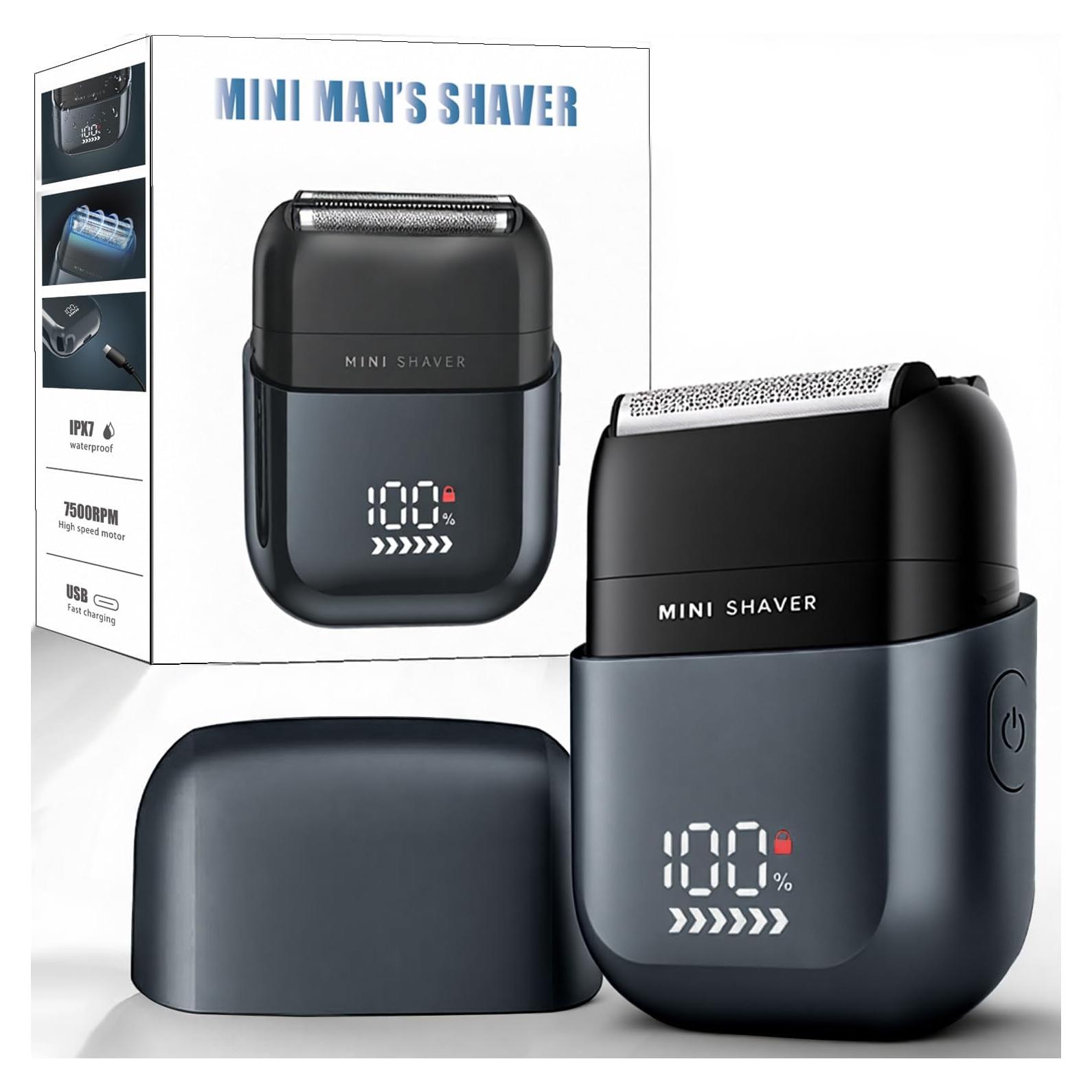 Afeitadora eléctrica Tmeefee mini portátil 3 cuchillas IPX7