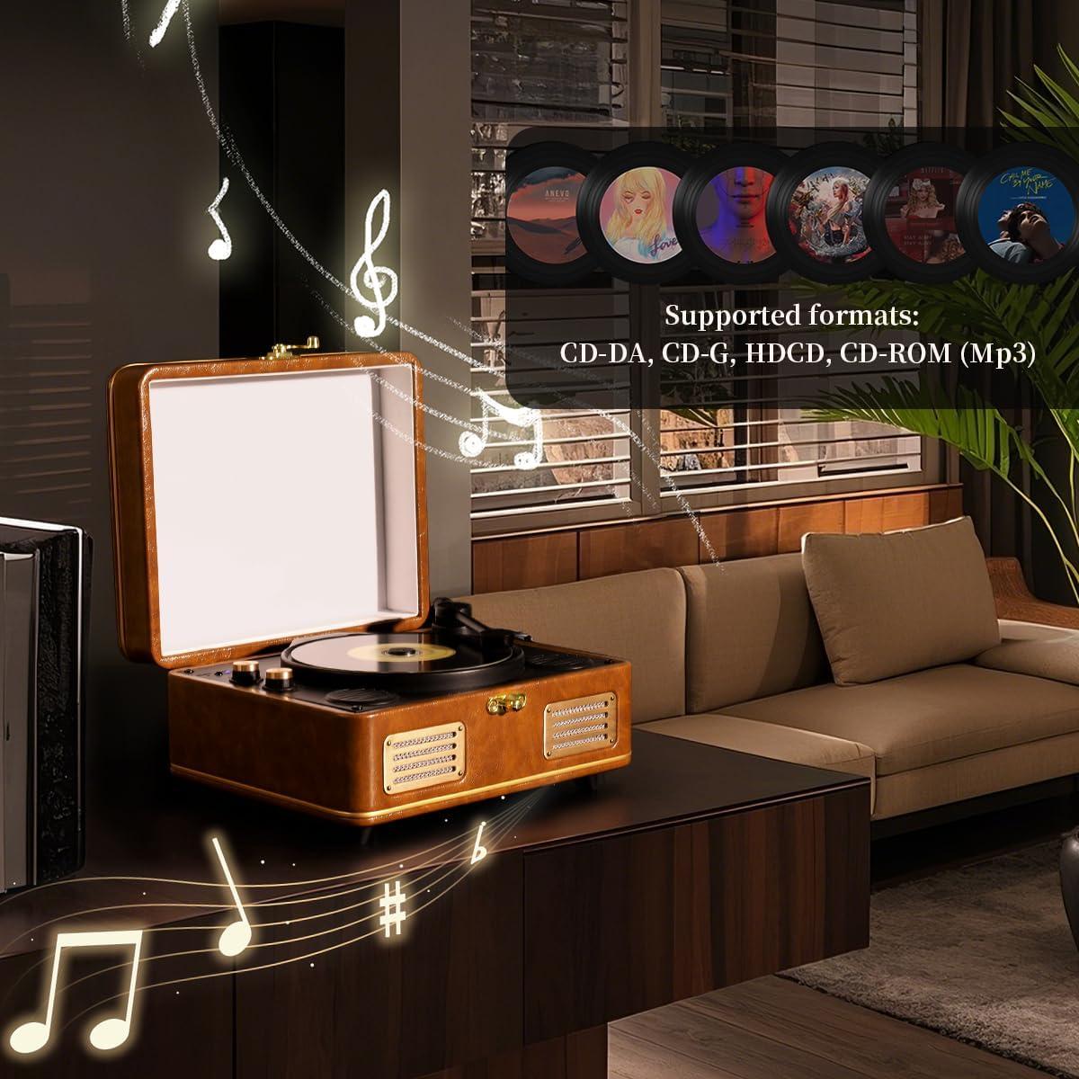 Reproductor de CD portátil MANAYO 1966 Bluetooth 20.32x15.21cm