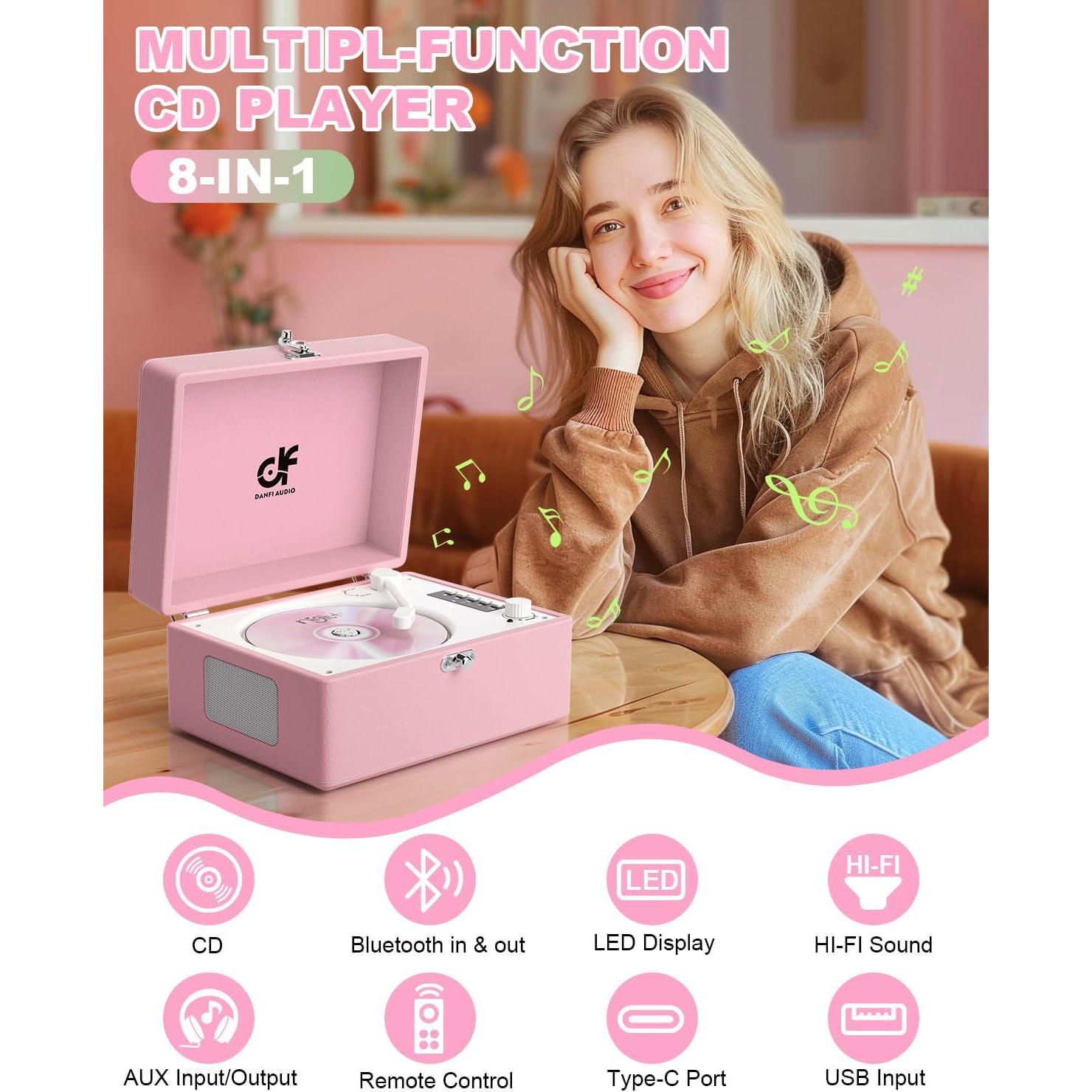 Reproductor de CD Bluetooth DANFI AUDIO DF-003 Rosa