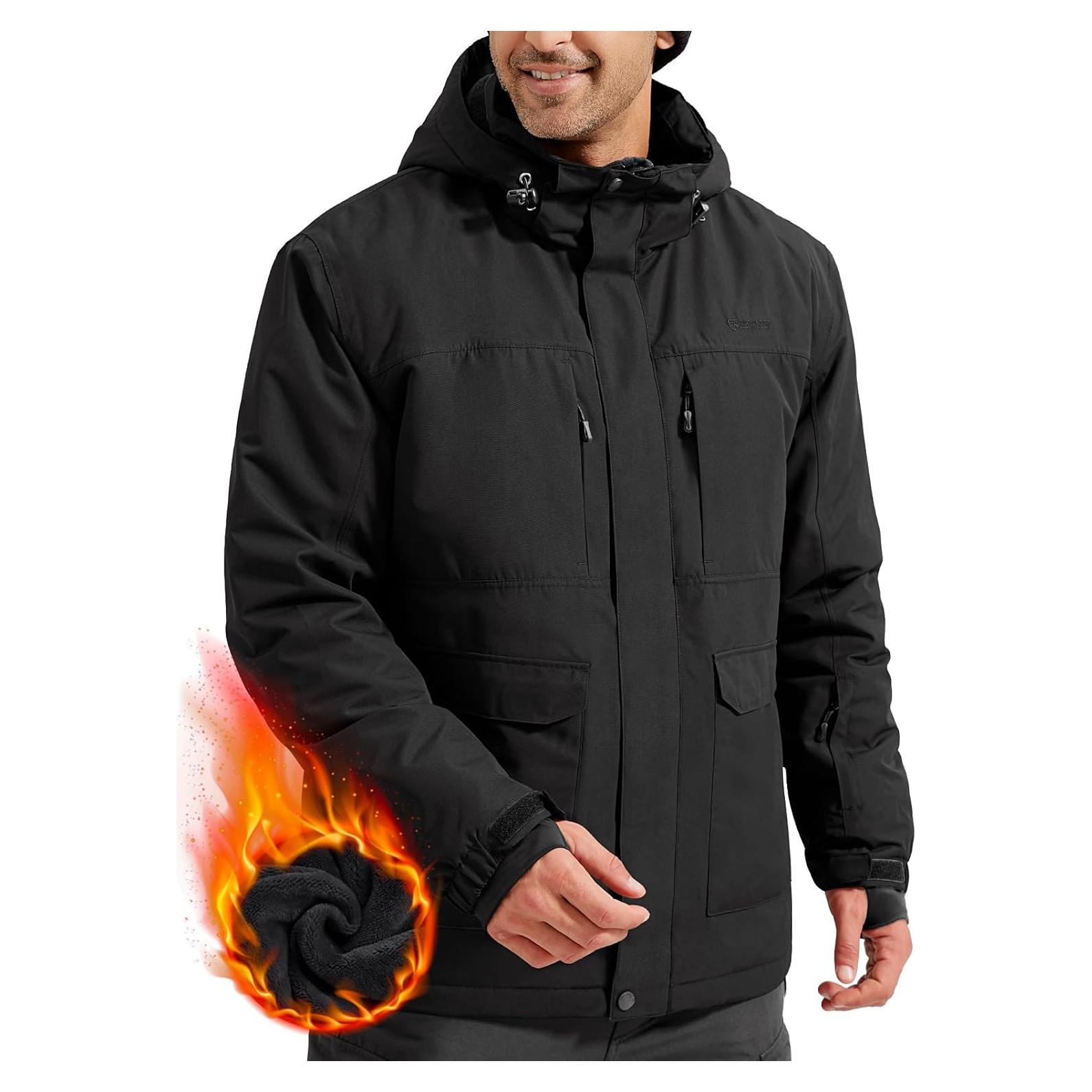 Chaqueta de Esquí Impermeable Free Soldier para Hombres - Forrada