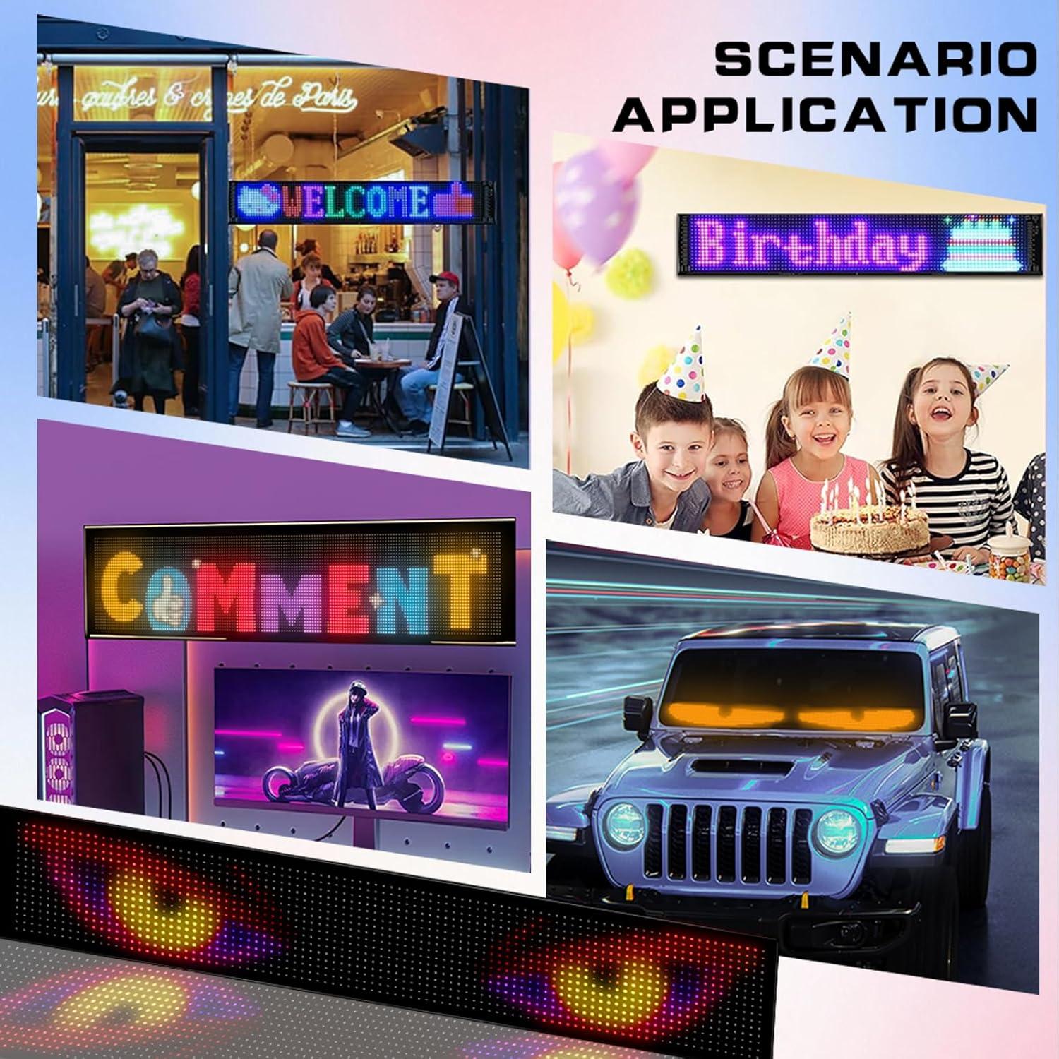 Ojos LED Programables Sulmeyhub 59.6cm para Carro USB