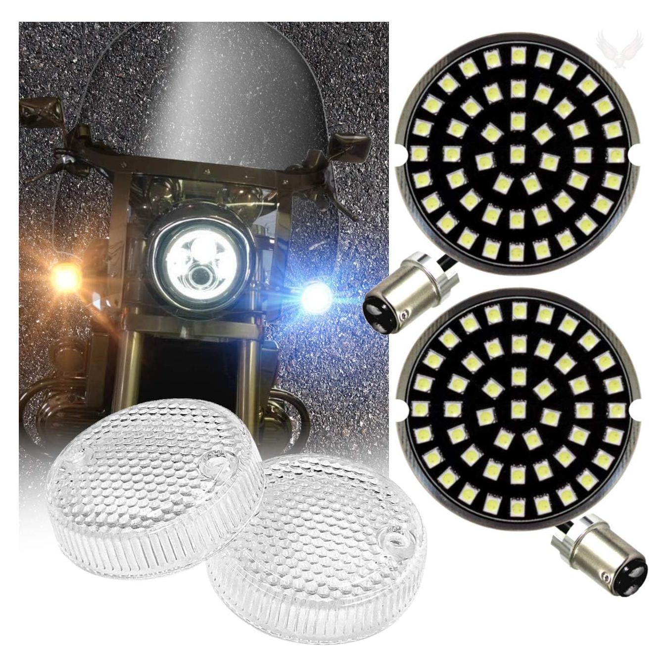 Señales de Giro LED Eagle Lights con Lentes Claros para Honda Valkyrie 1997-2000