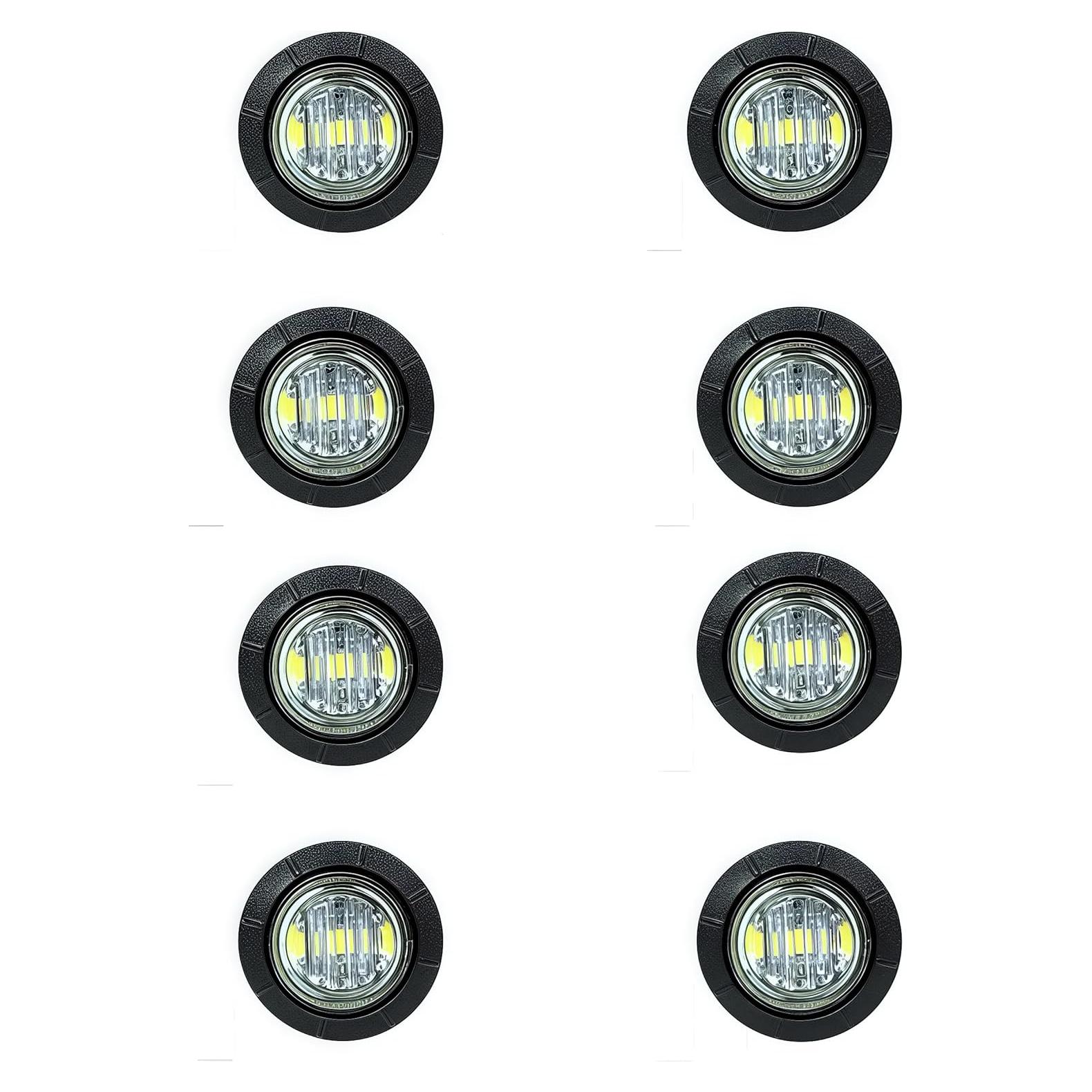 Paquete de 8 Luces LED Mini Redondas Blancas 12V Genérico