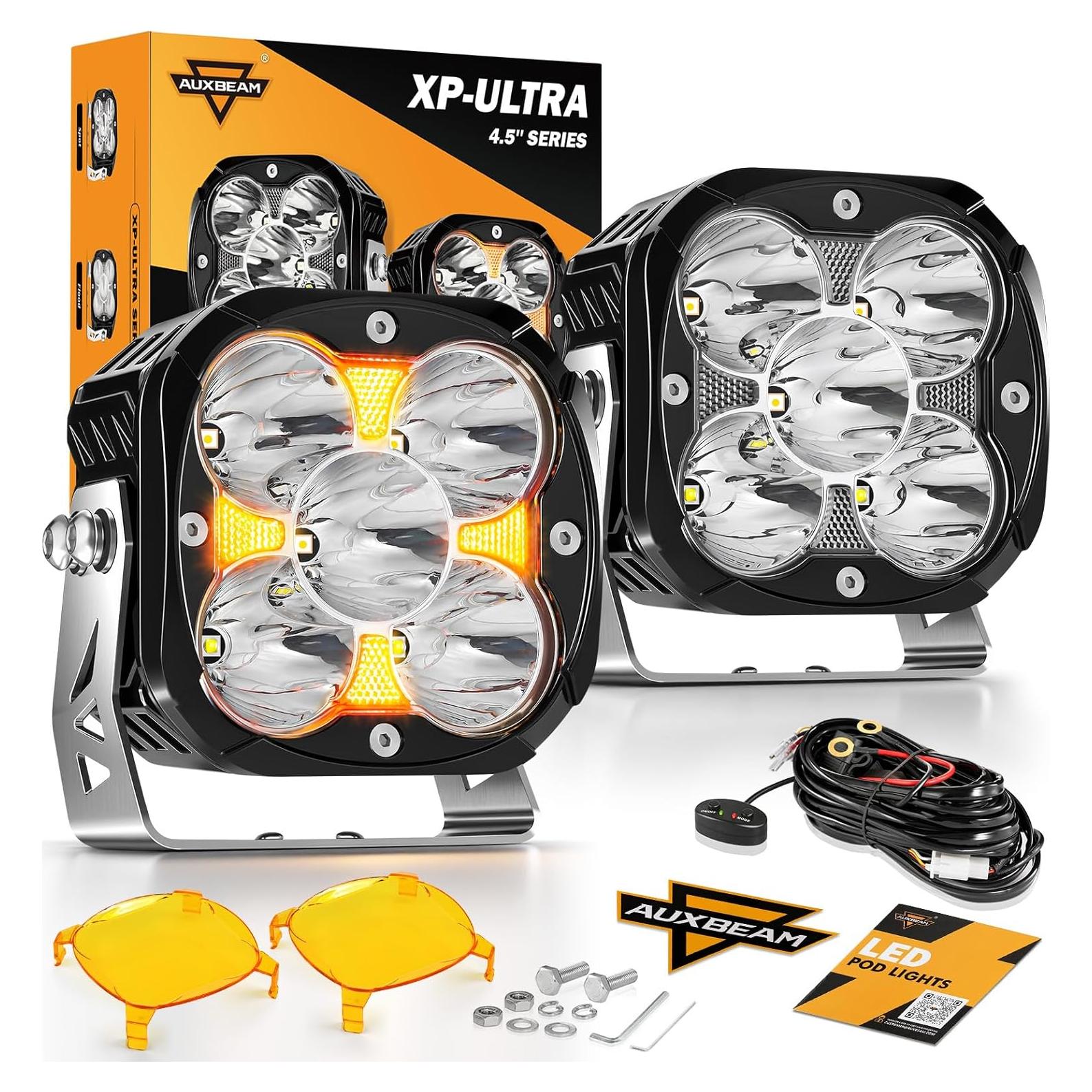 Luces LED Auxbeam 4.5" 128W con DRL Ámbar para Offroad