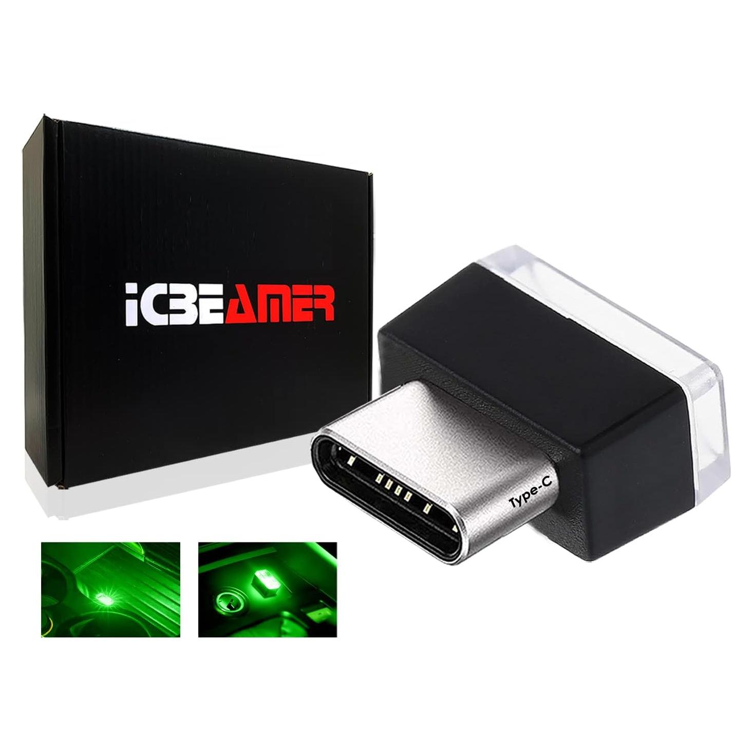 Luz Ambiental LED ICBEAMER USB-C Verde 3W Miniatura