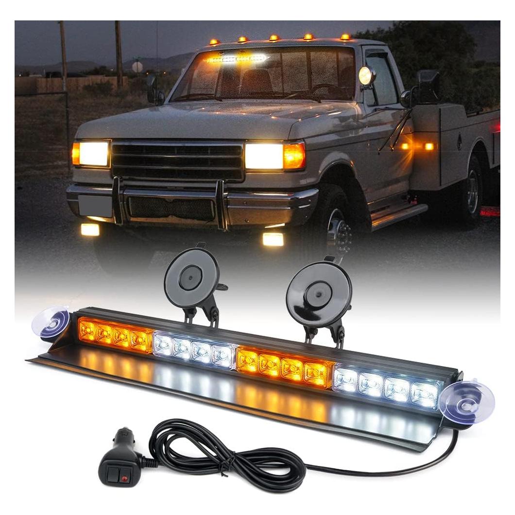 Barra de Luz Estroboscópica Xprite 16" LED Ámbar y Blanco