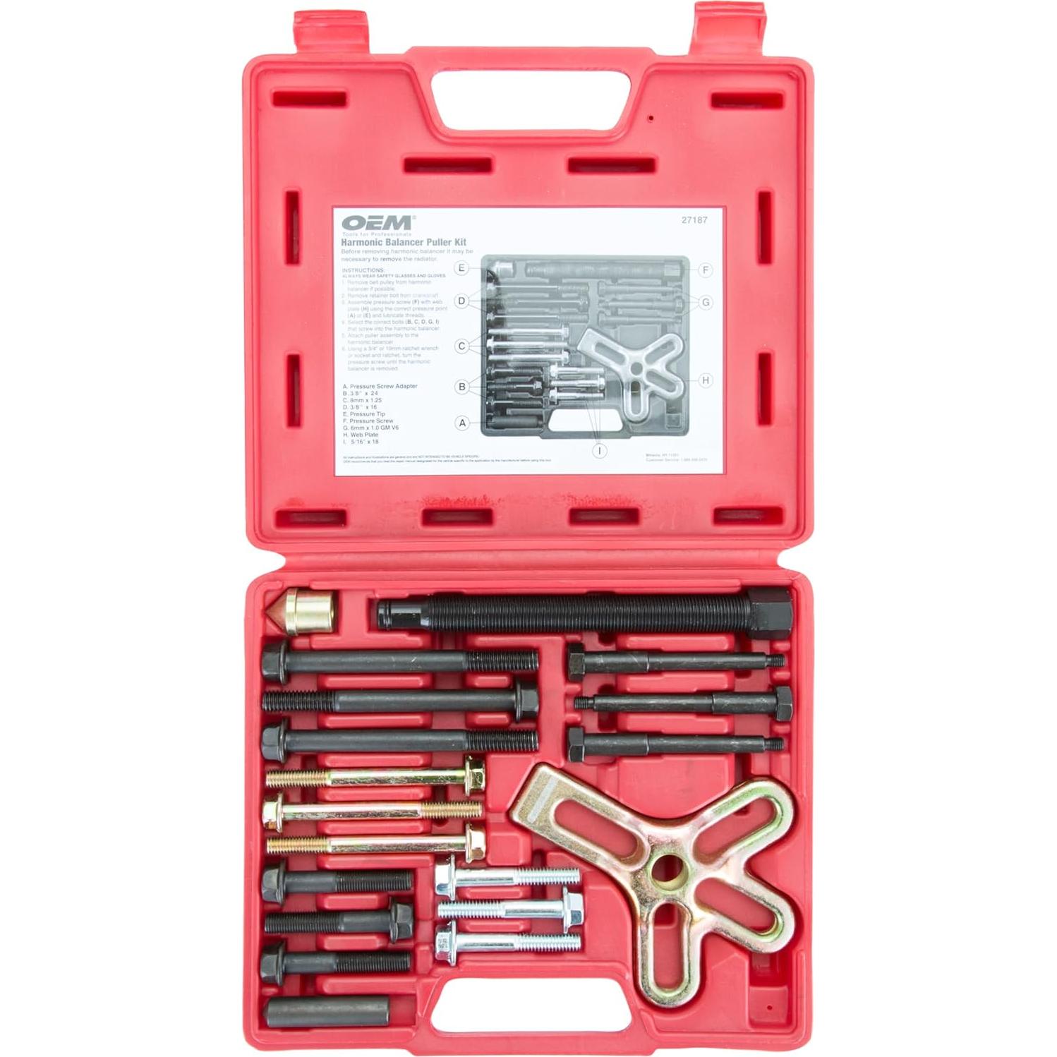 Kit Extractor Amortiguador Armónico OEMTOOLS 27187 19 Piezas