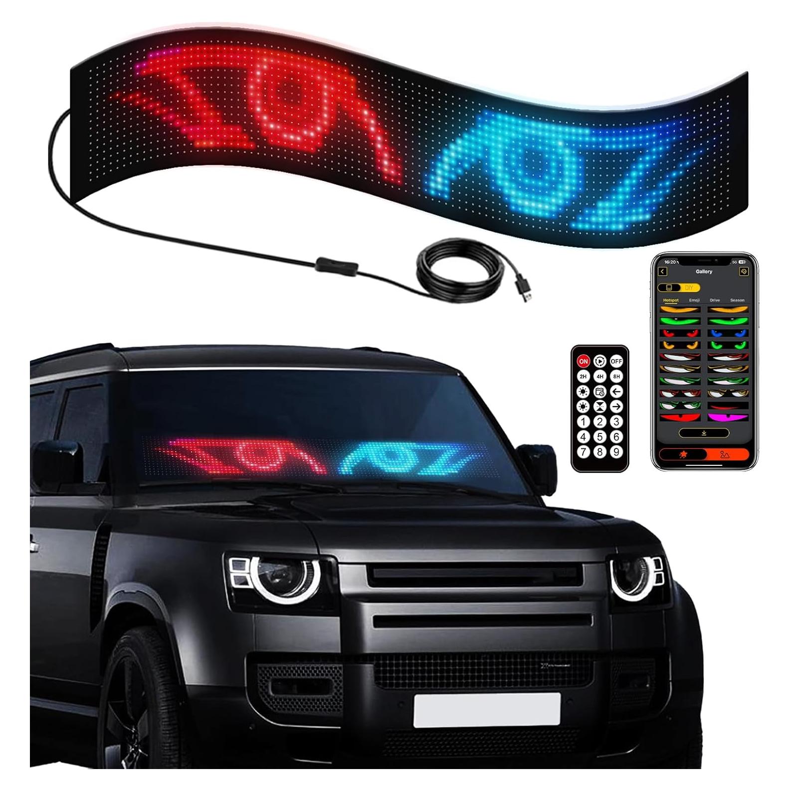 Cartel LED programable CarPanidic 58.4x12.7cm negro