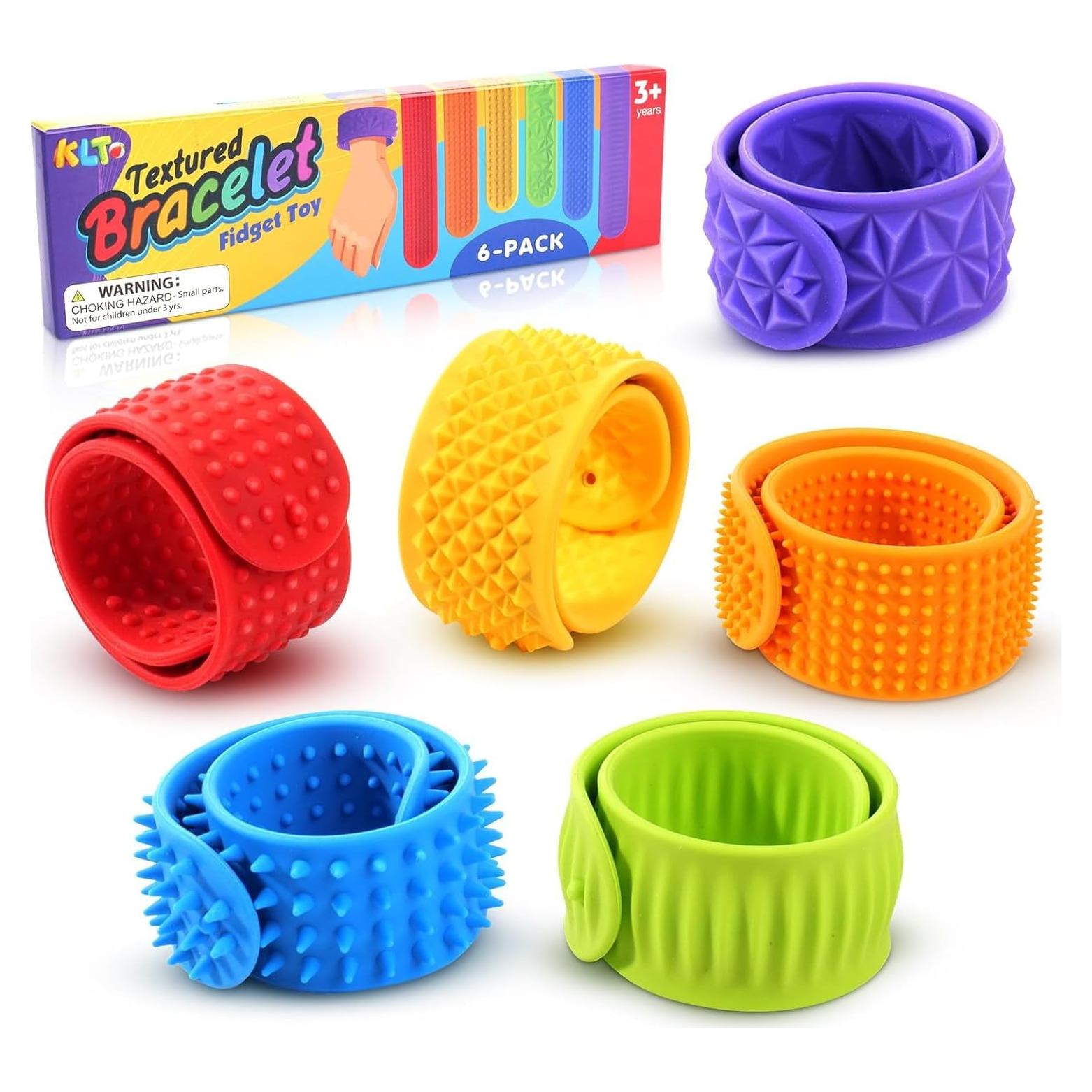 Pulseras Fidget Sensoriales KLT 6 Pack para Niños y Adultos