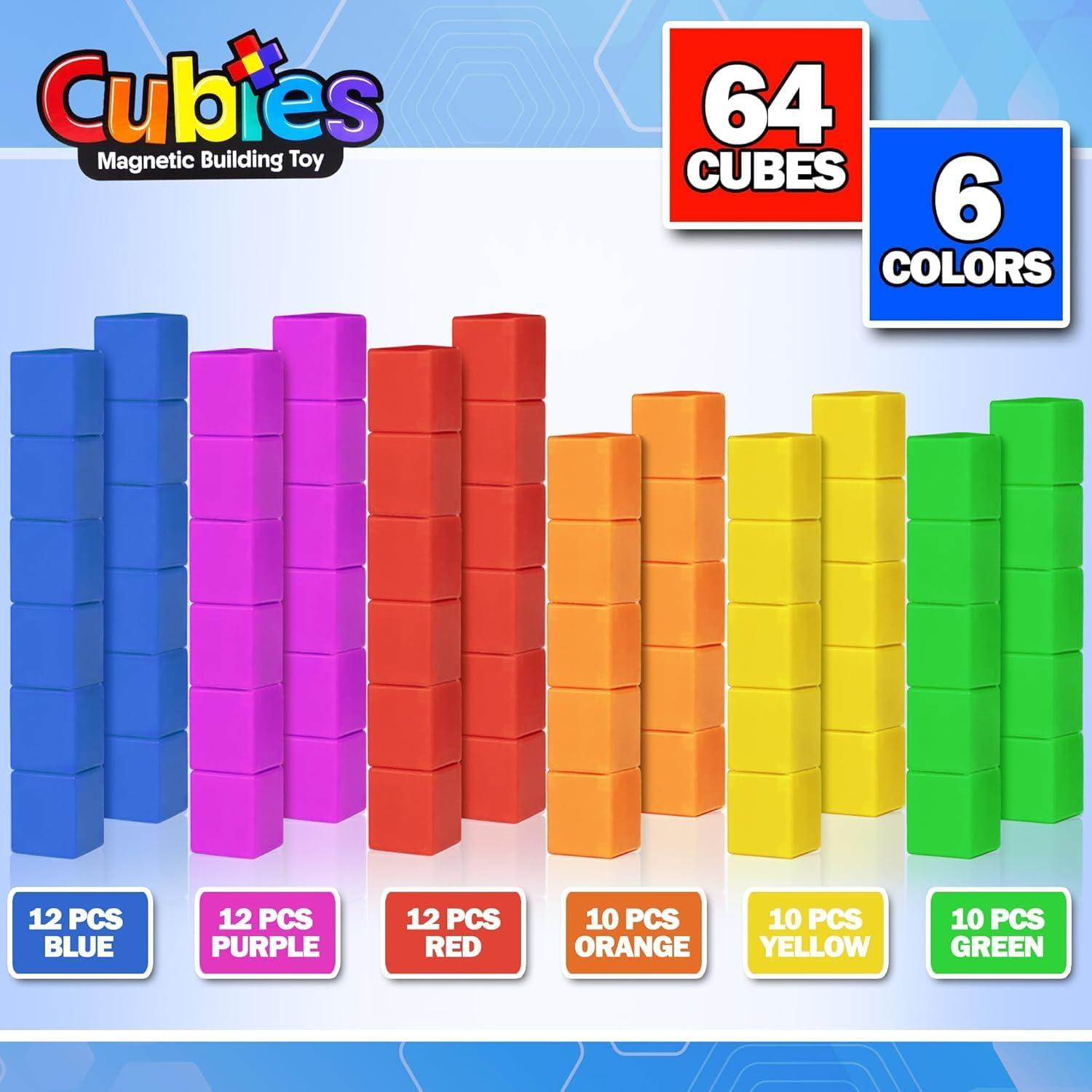 Juguete de Bloques Magnéticos Playmags 64 Piezas Educativo