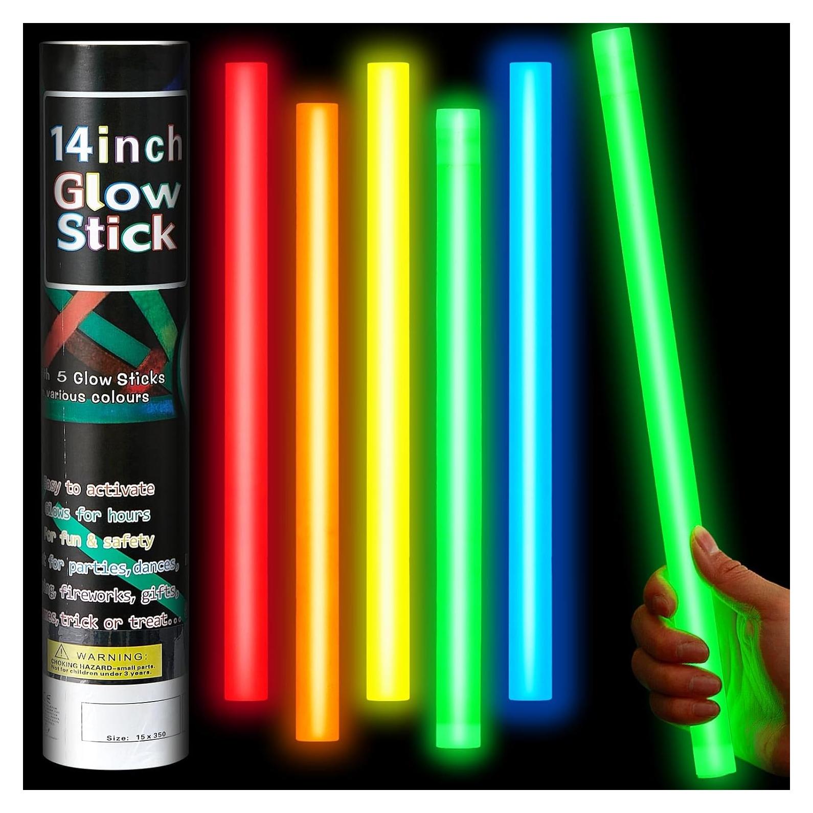 Palos Brillantes Jumbo Lewtemi 5 Pcs 35 cm para Fiestas