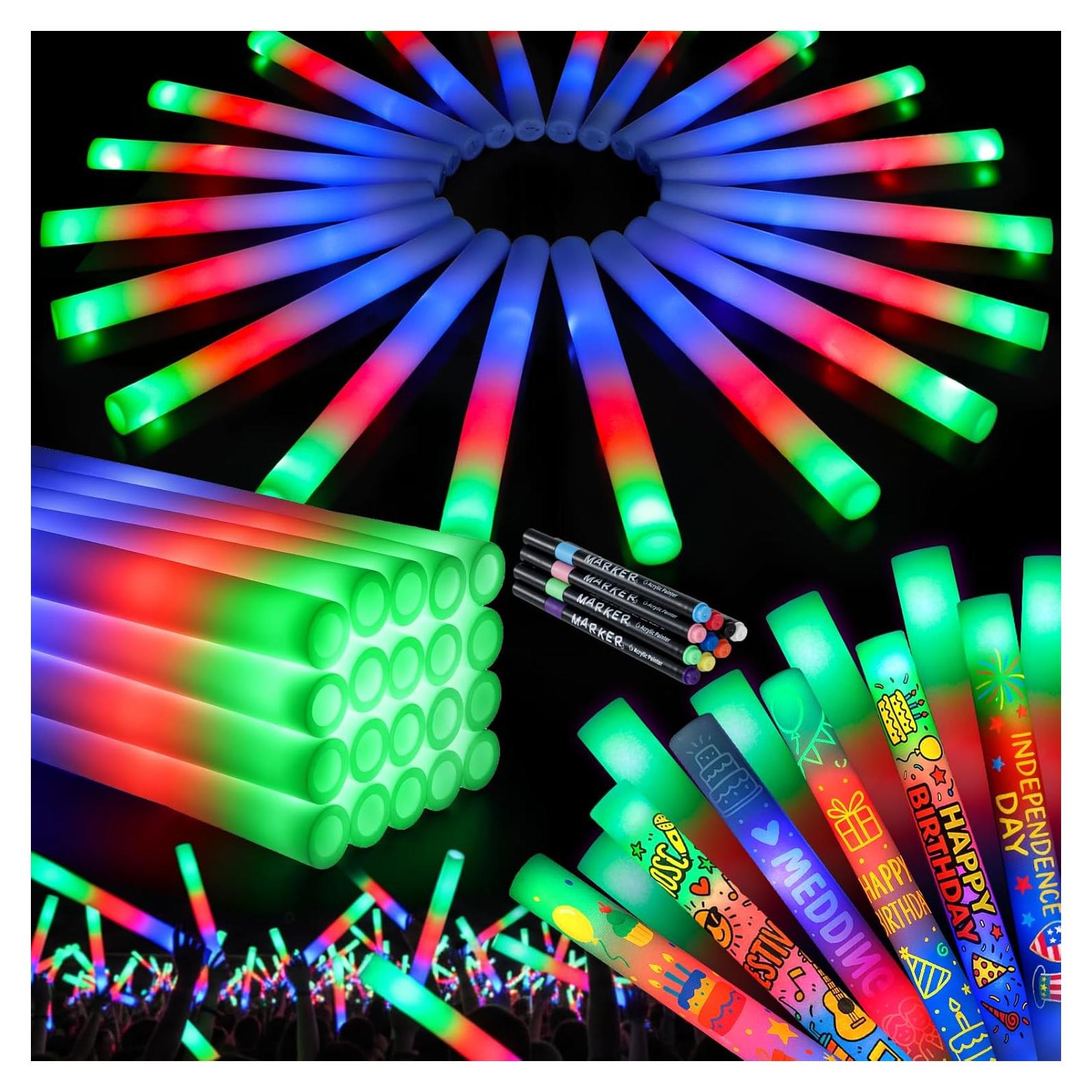 Palos de Espuma LED Brillantes LOVESTOWN 20PCS con 3 Modos