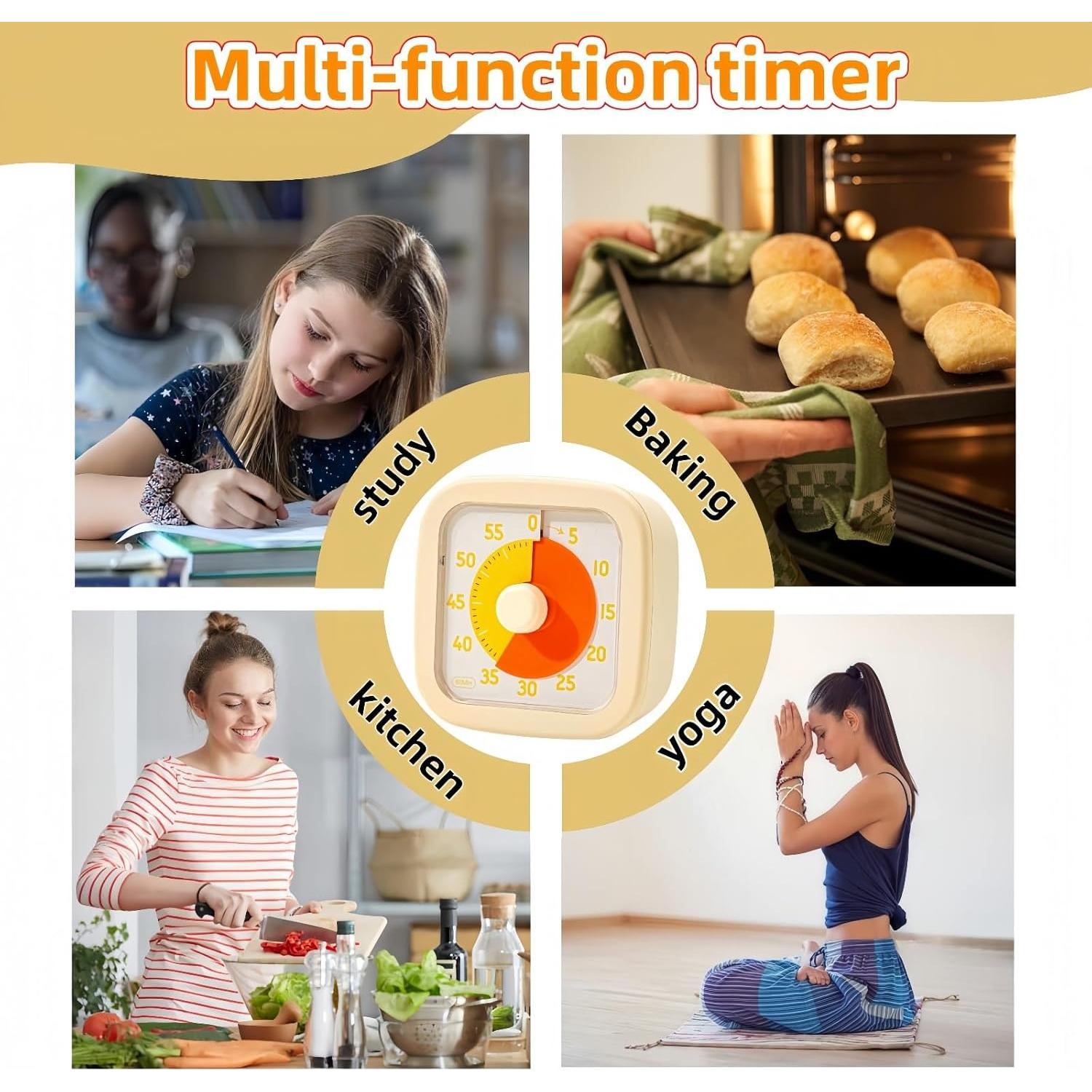 Temporizador Visual SHUTKMVCW 60 Minutos Amarillo Crema