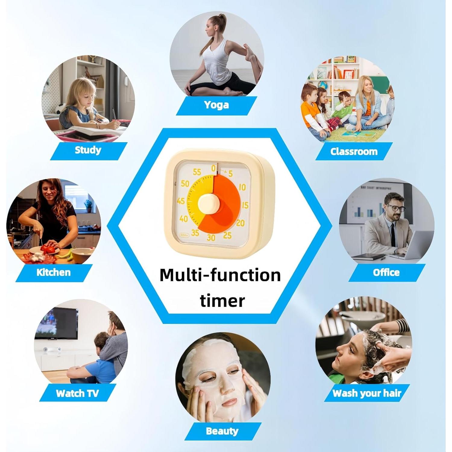Temporizador Visual SHUTKMVCW 60 Minutos Amarillo Crema