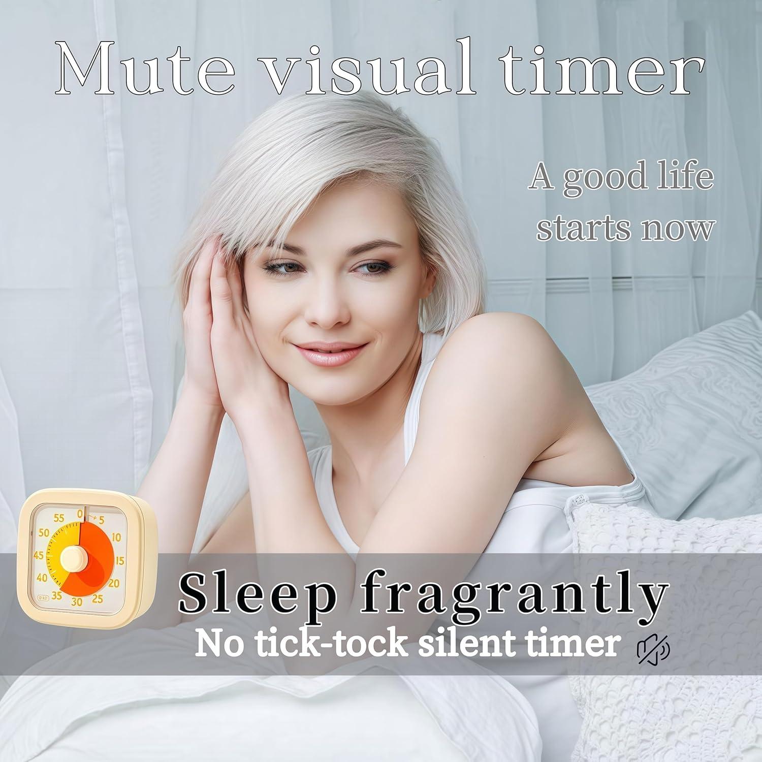 Temporizador Visual SHUTKMVCW 60 Minutos Amarillo Crema