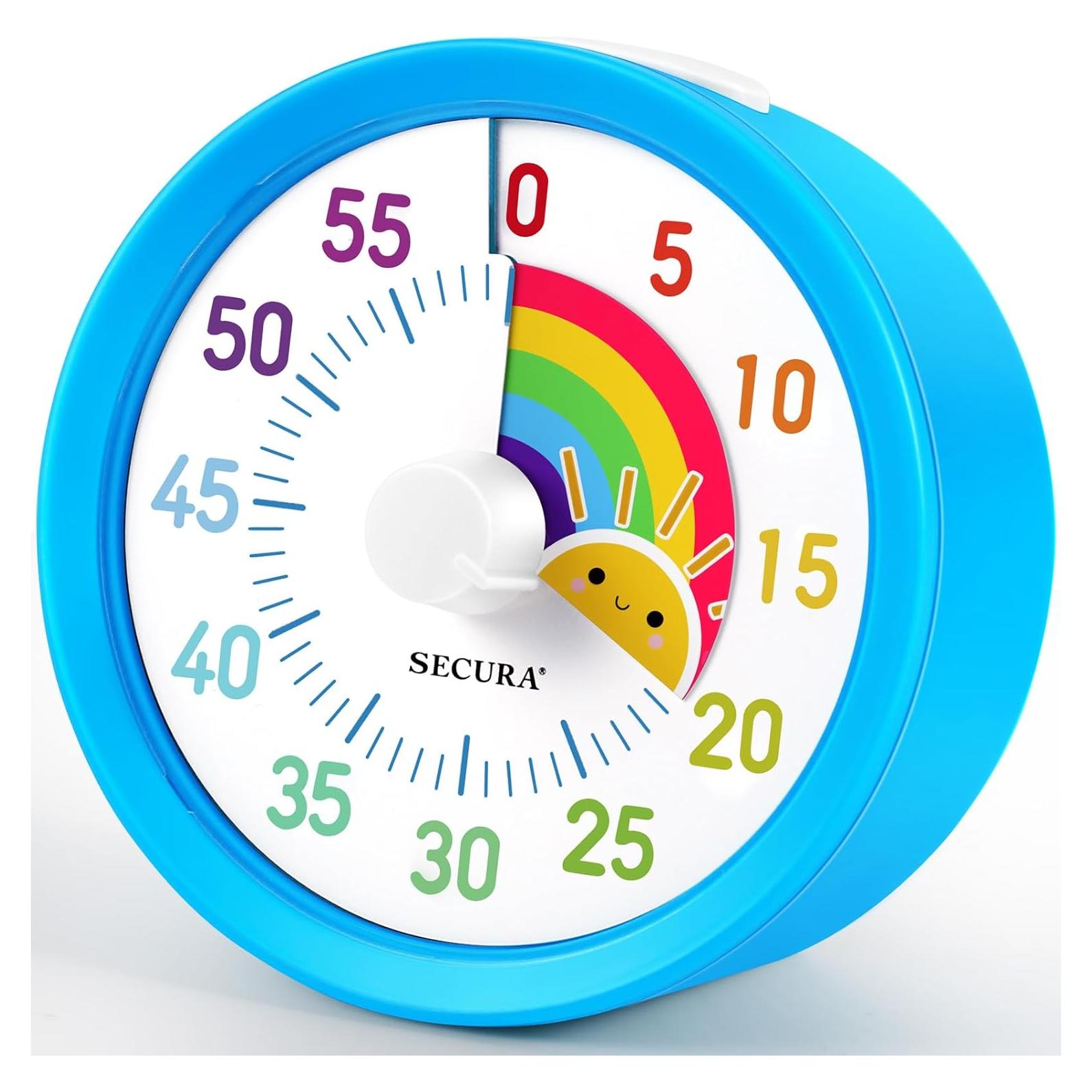 Temporizador Visual Secura 60 Minutos Arcoíris Azul y Sol