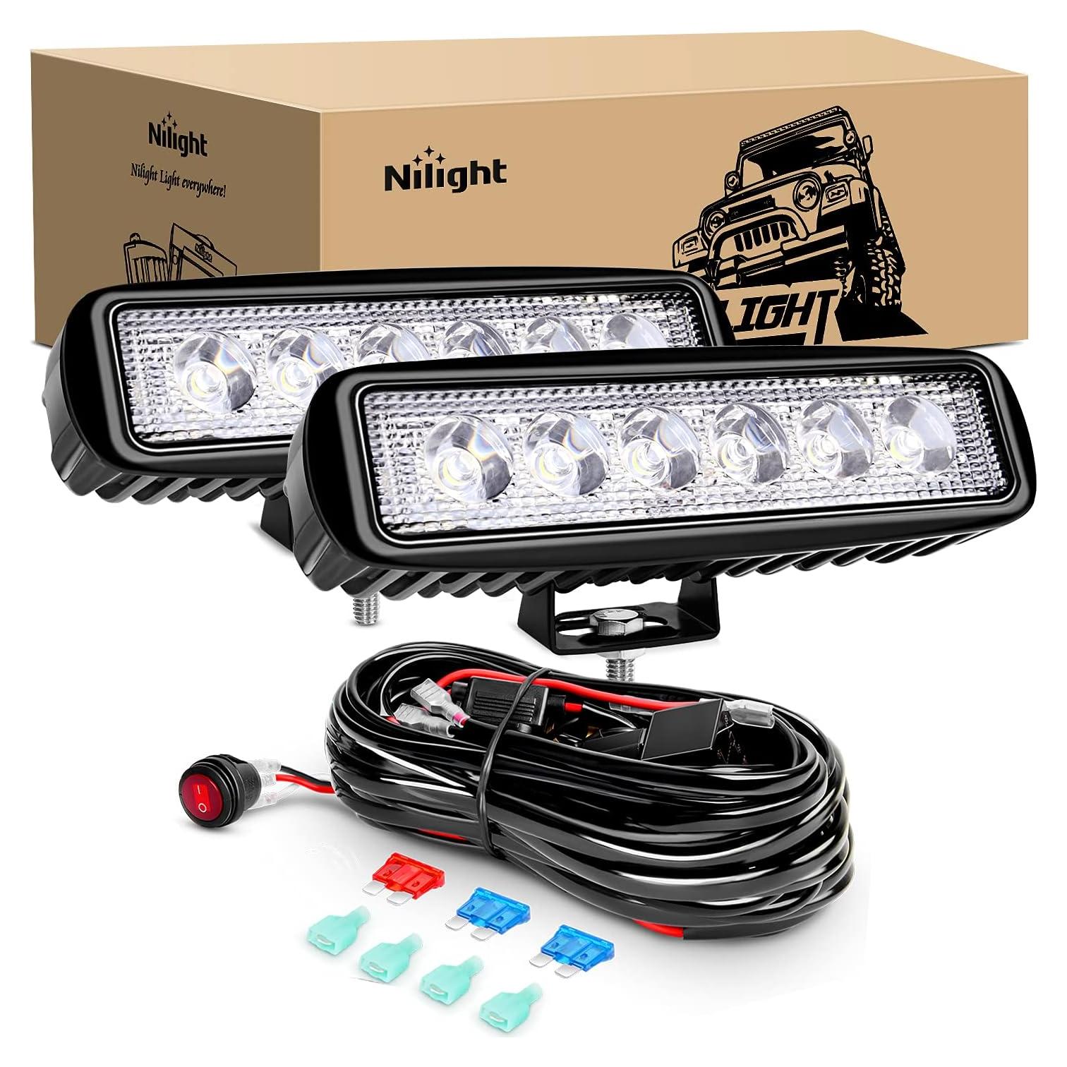 Luces LED Nilight 18W Spot con Kit de Cableado Off Road