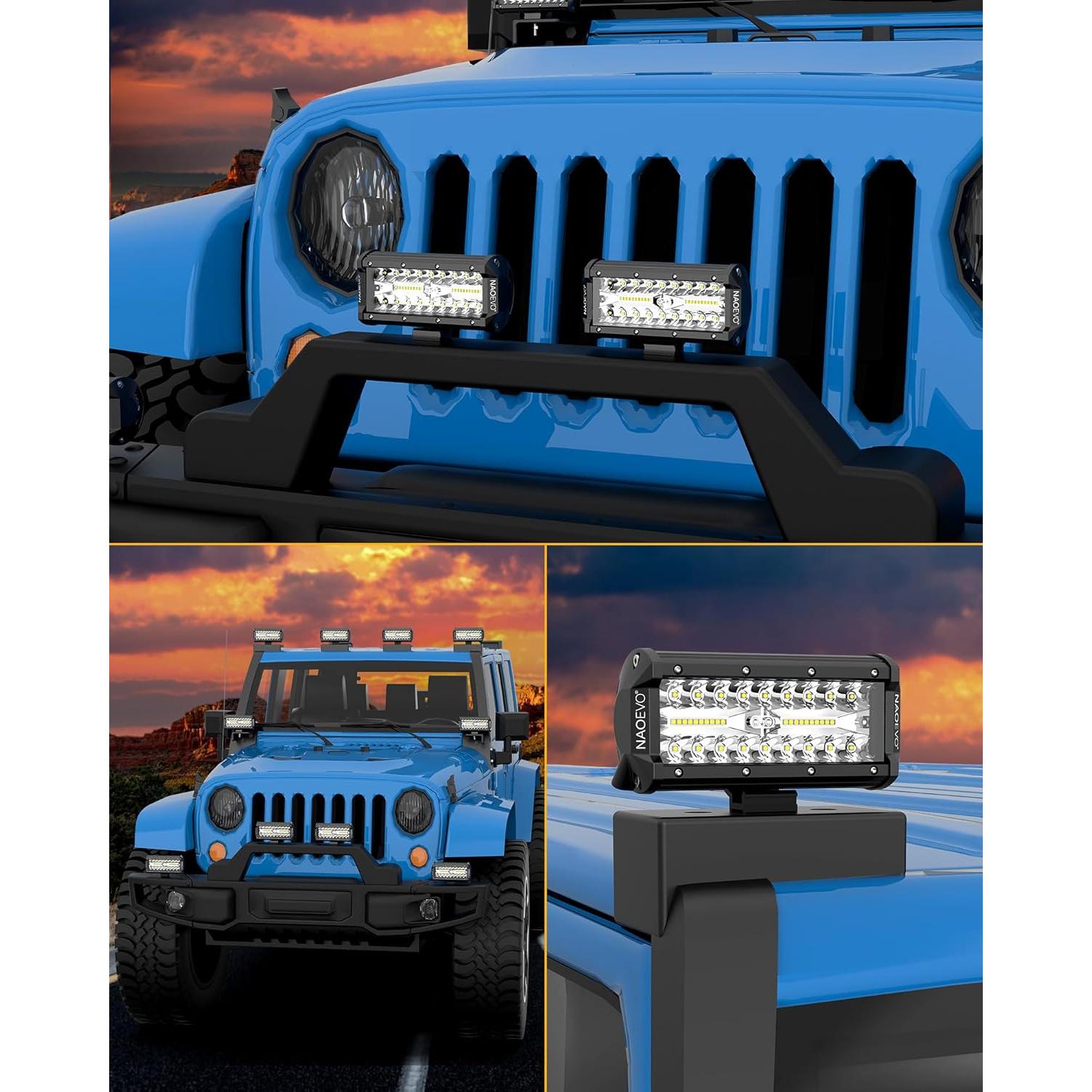 Barra de Luz LED NAOEVO 17.78cm 240W 24000LM Blanca