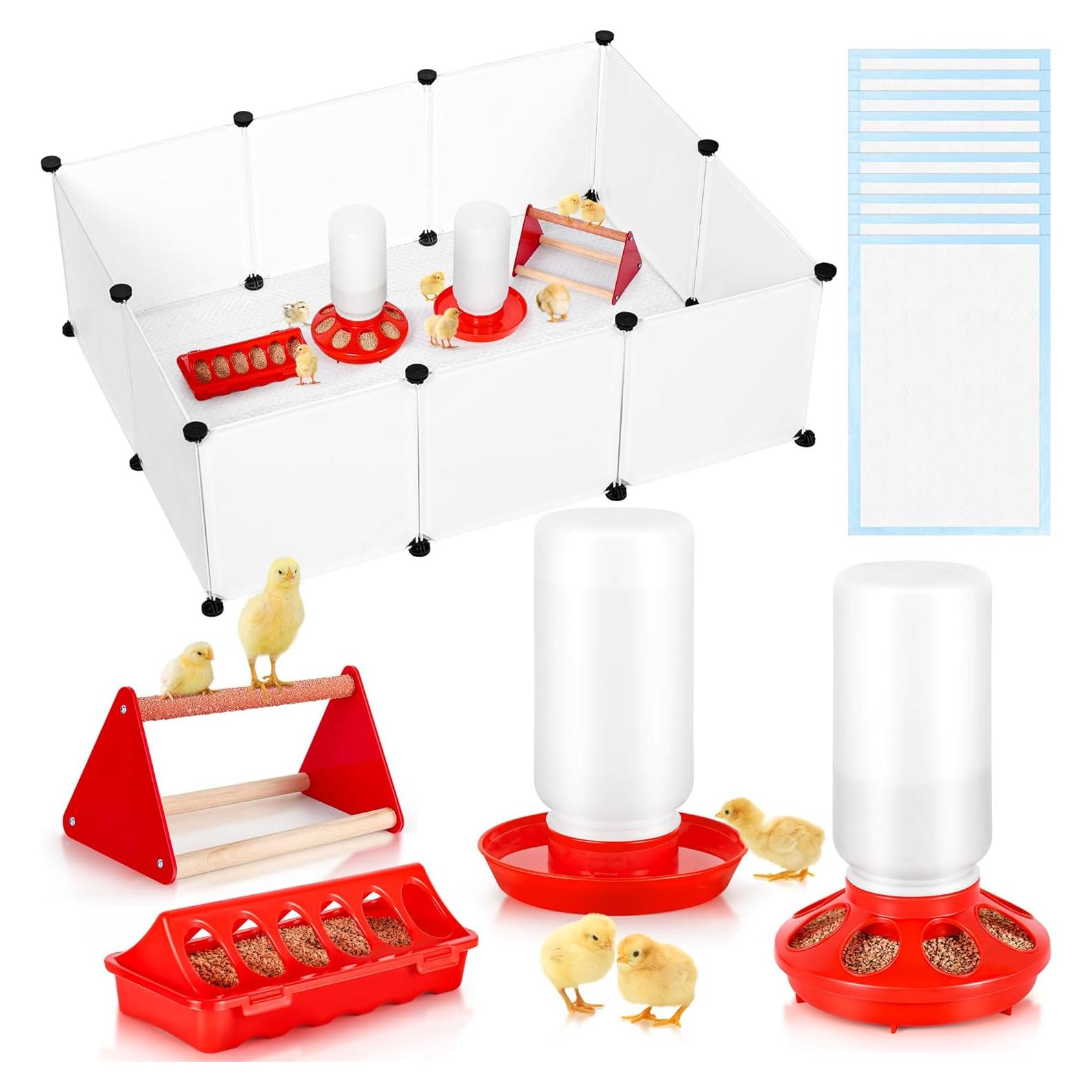 Caja de Cría para Pollitos ROSTIUTE con Comedero y Bebedero
