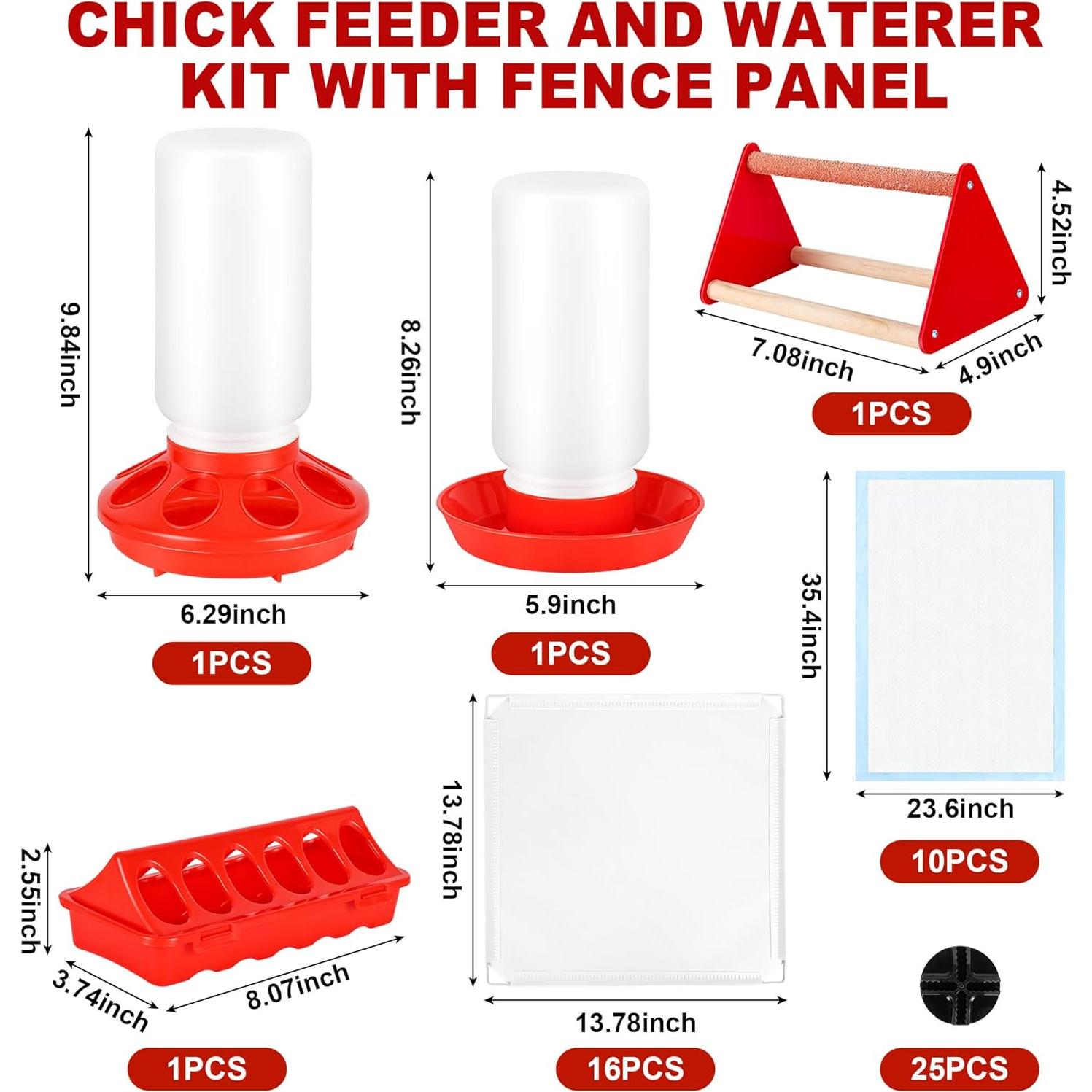 Caja de Cría para Pollitos ROSTIUTE con Comedero y Bebedero