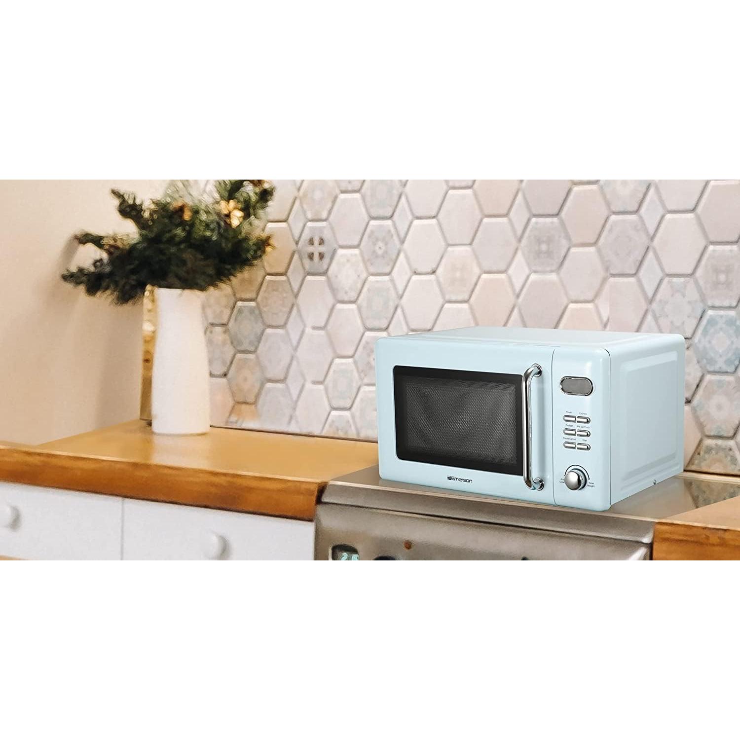 Horno Microondas Retro Emerson MWR7020BL 700W 19.81L Azul