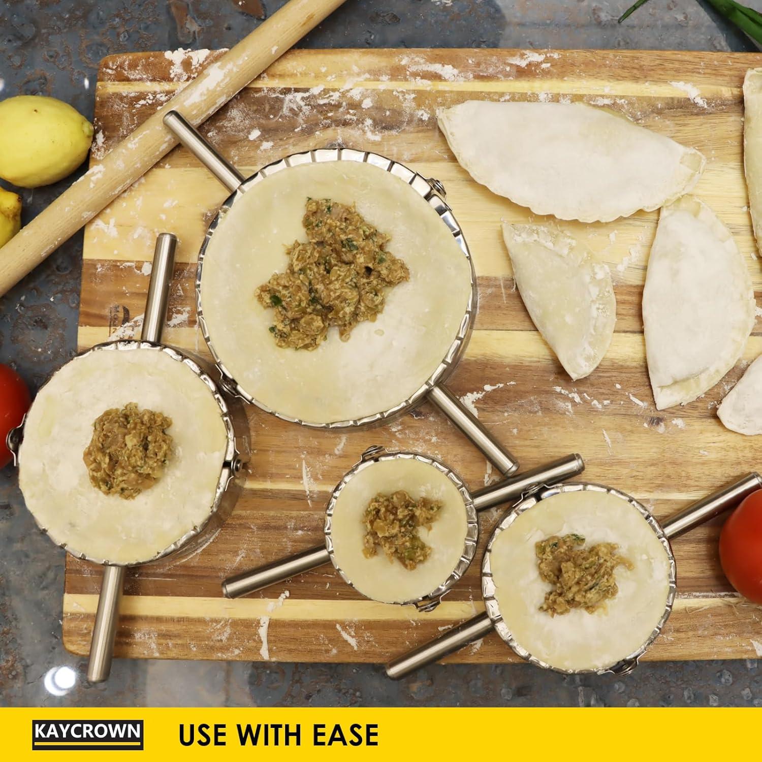 KAYCROWN Prensa de Empanadas de Acero Inoxidable 4 Tamaños