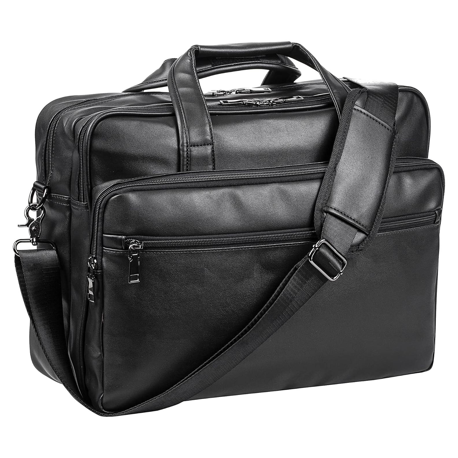 Bolsa de Laptop de Cuero Seyfocnia 17.3" Maletín Hombre