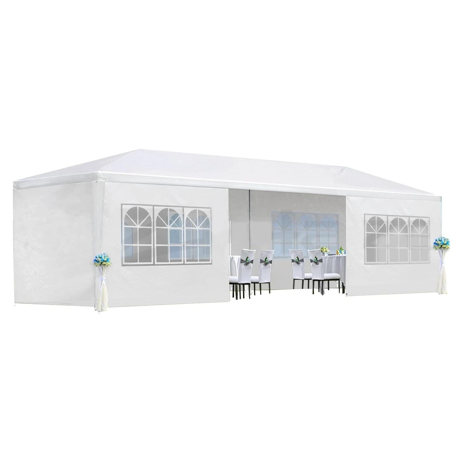 Carpa de Fiesta Exterior COOLYI 10x30ft Impermeable con 8 Paredes