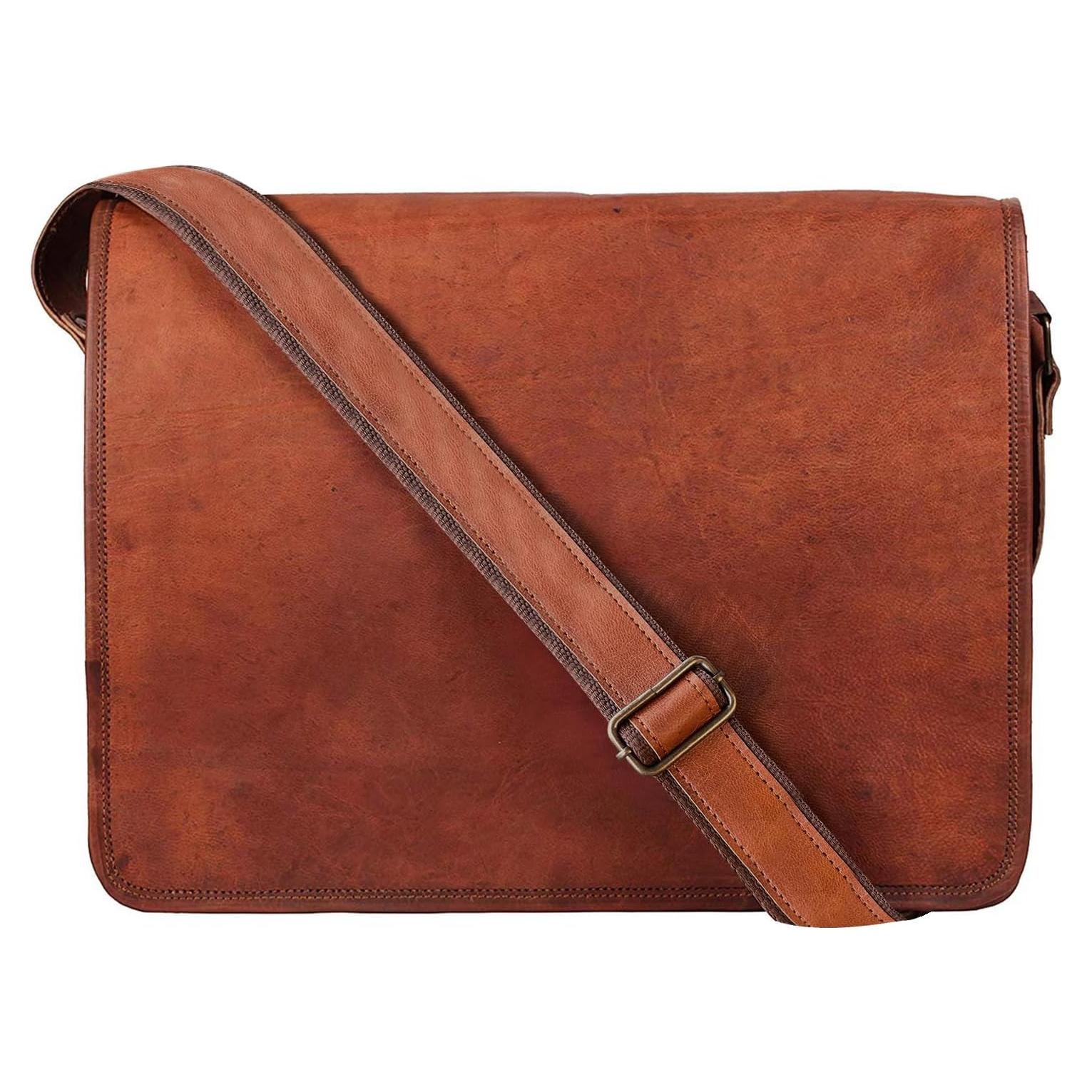 Bolsa Mensajero Cuero Grano Completo Rustic Town 39.6x27.9x10.2cm