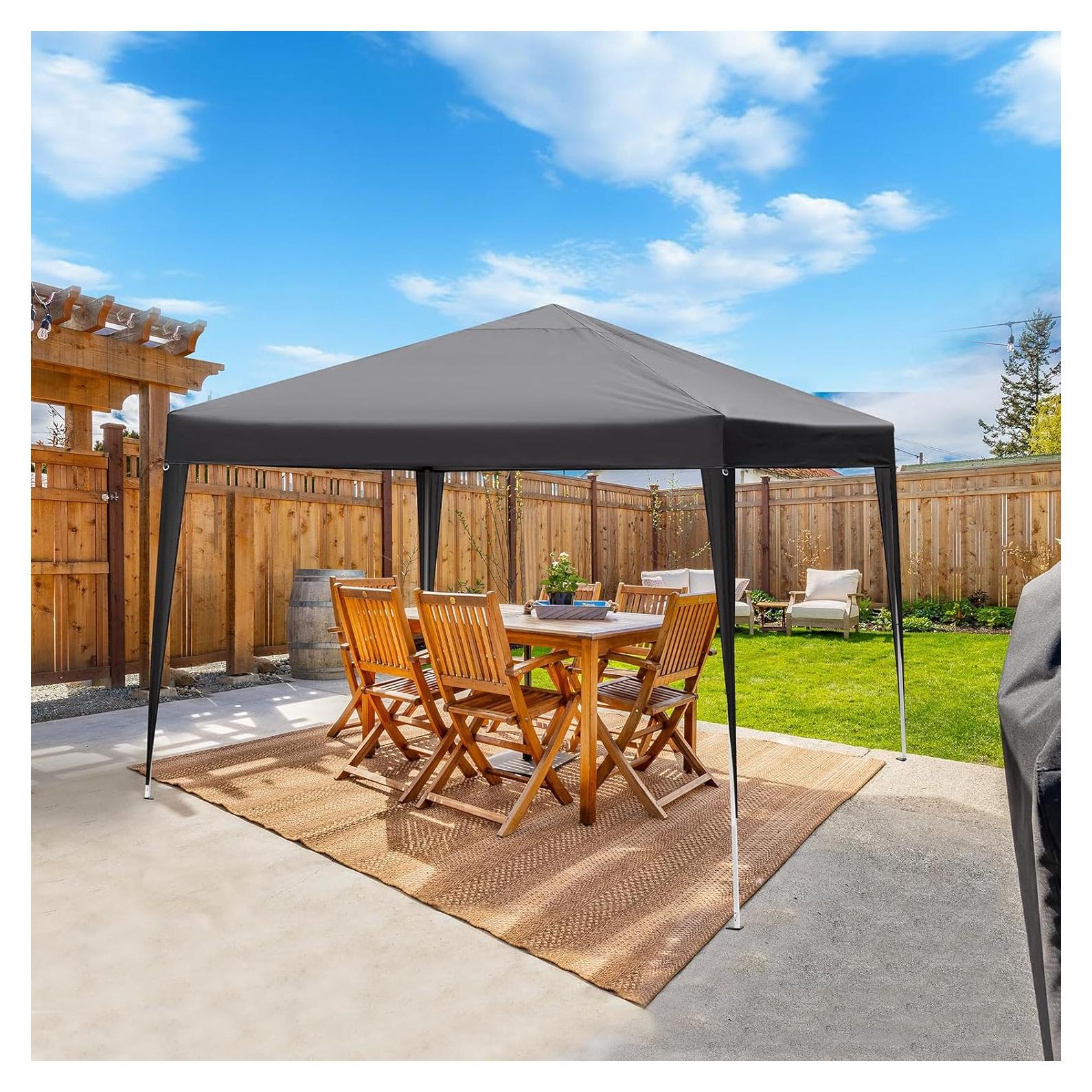 Carpa Plegable Eikyutora 3x3m Impermeable Gris Oscuro