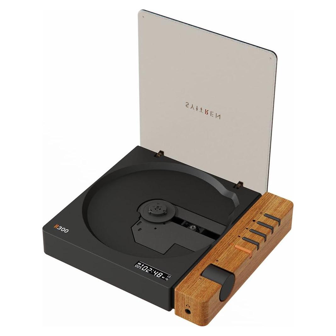 Reproductor de CD R300 Bluetooth Retro Compacto 2000mAh Marrón