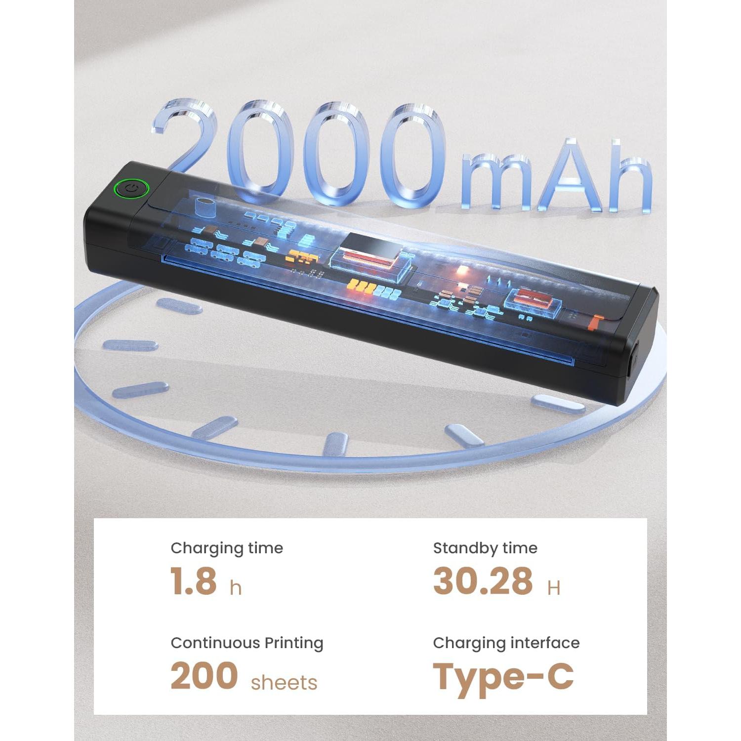 Impresora Térmica Portátil NEWYES LD0803 Bluetooth A4 Carta