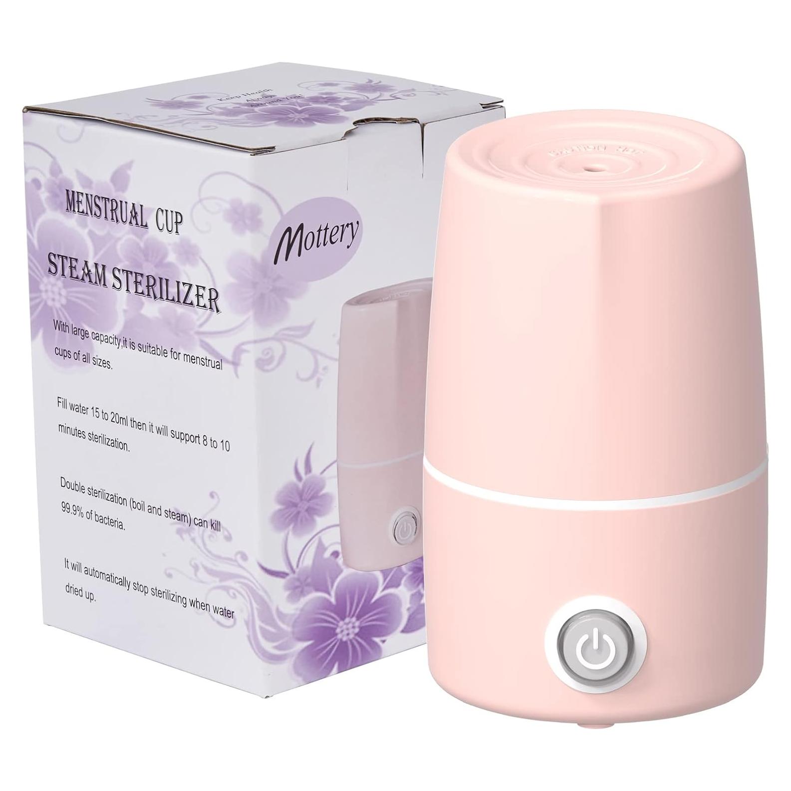 Esterilizador Automático de Copas Menstruales Mottery Rosa 99.9% Limpieza
