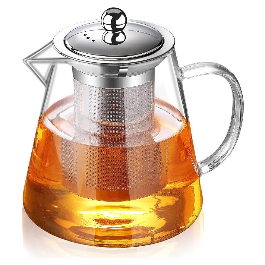 Tetera de vidrio TMOST 43oz con infusor acero inoxidable