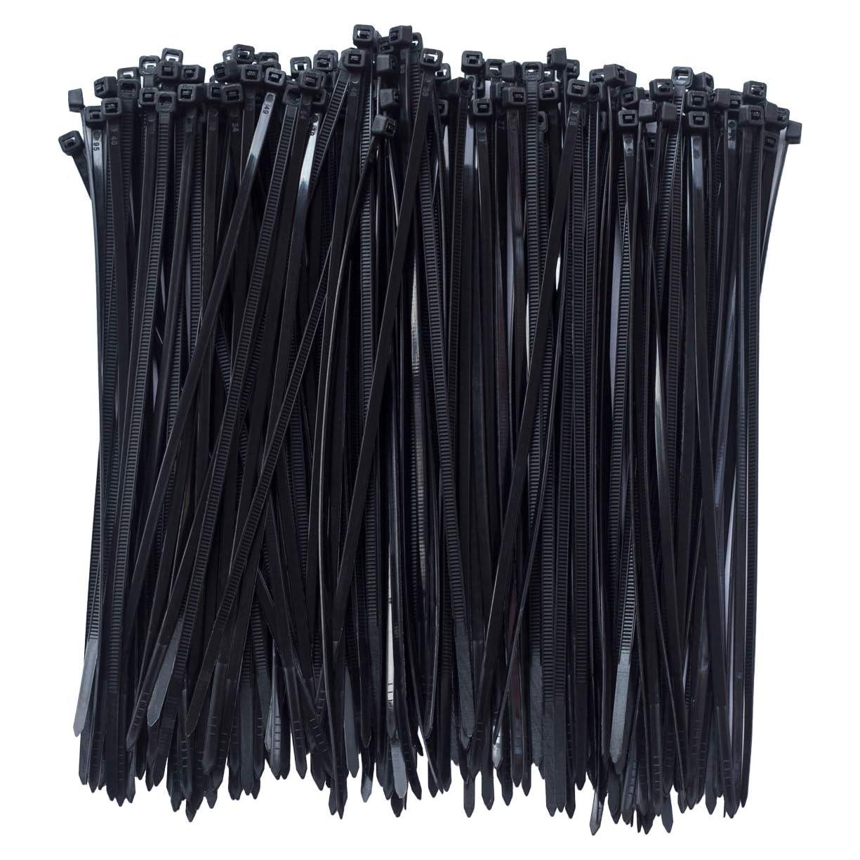 Bridas de Nylon MILEKE 20cm 300 piezas Alta Resistencia Negro