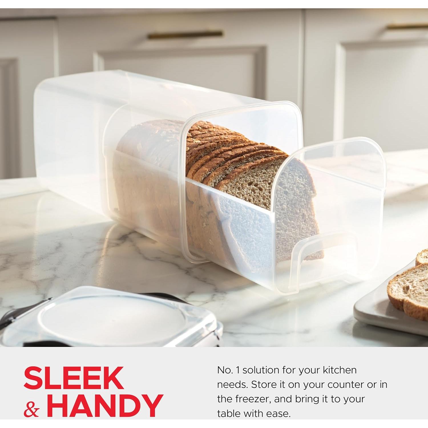 Contenedor de Pan Hermético Tafura con Bandeja - 33 cm Negro