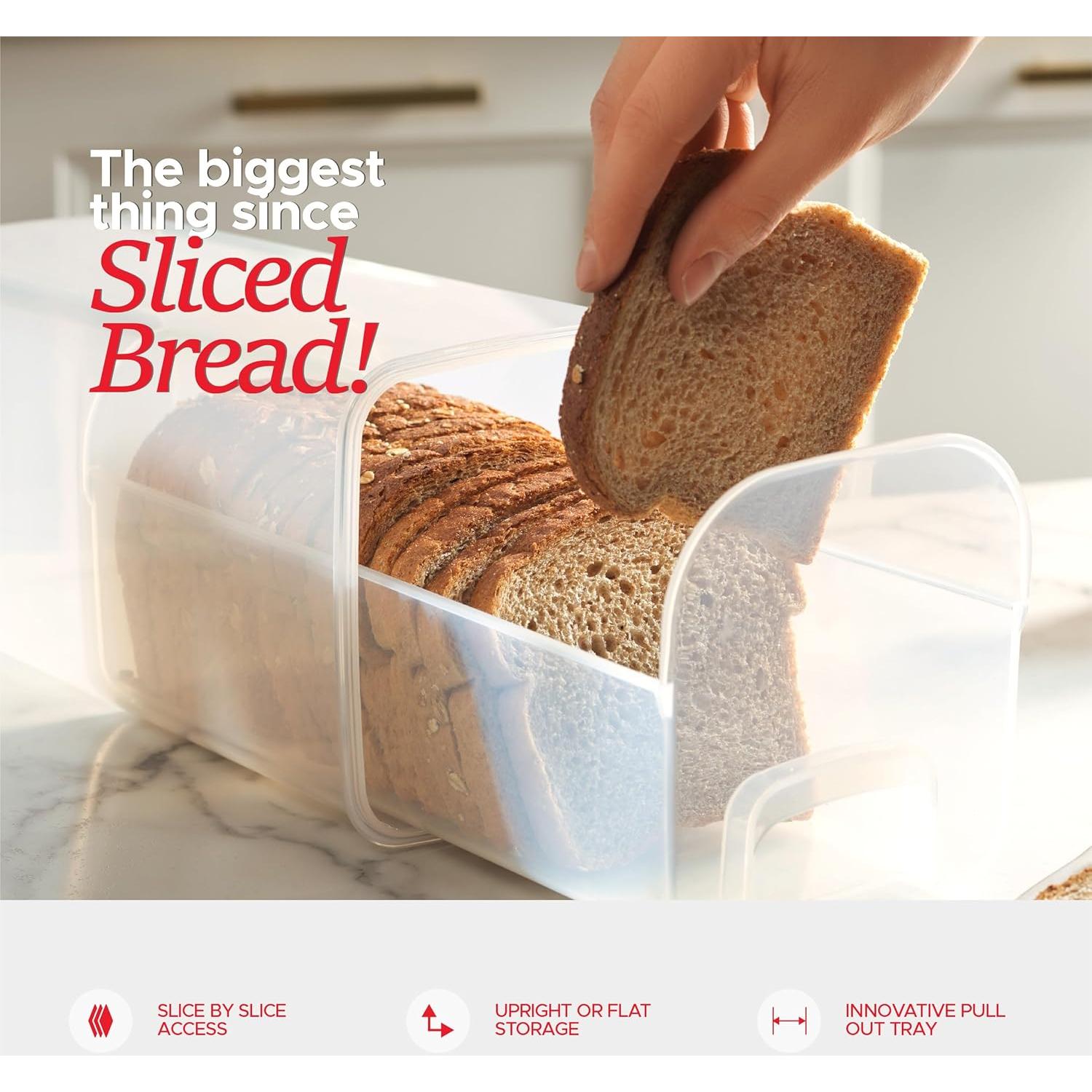 Contenedor de Pan Hermético Tafura con Bandeja - 33 cm Negro