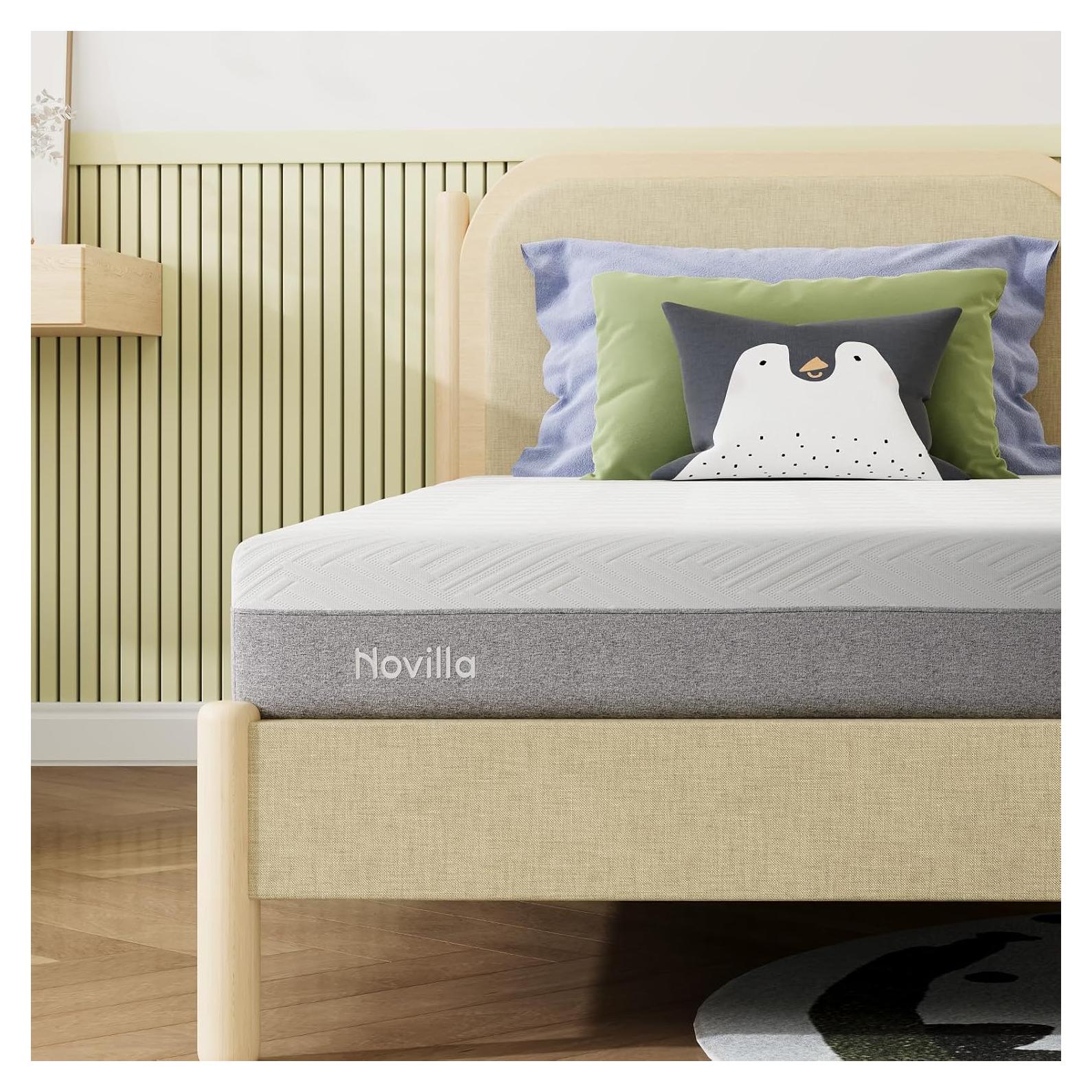 Colchón Novilla Twin XL 6" Espuma de Memoria Gel Gris