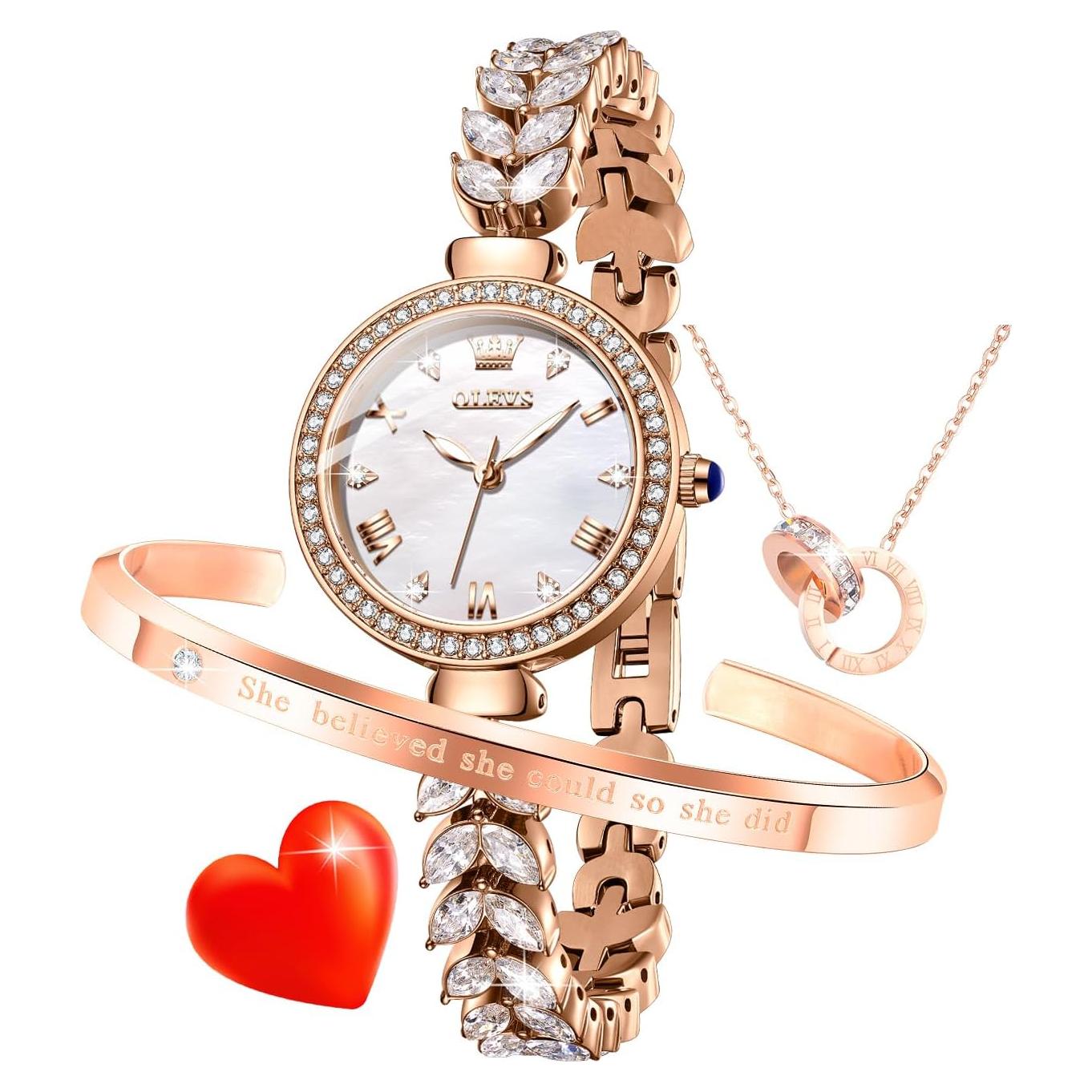 Reloj de Pulsera para Mujeres OLEVS 9971 Oro Rosa con Diamantes