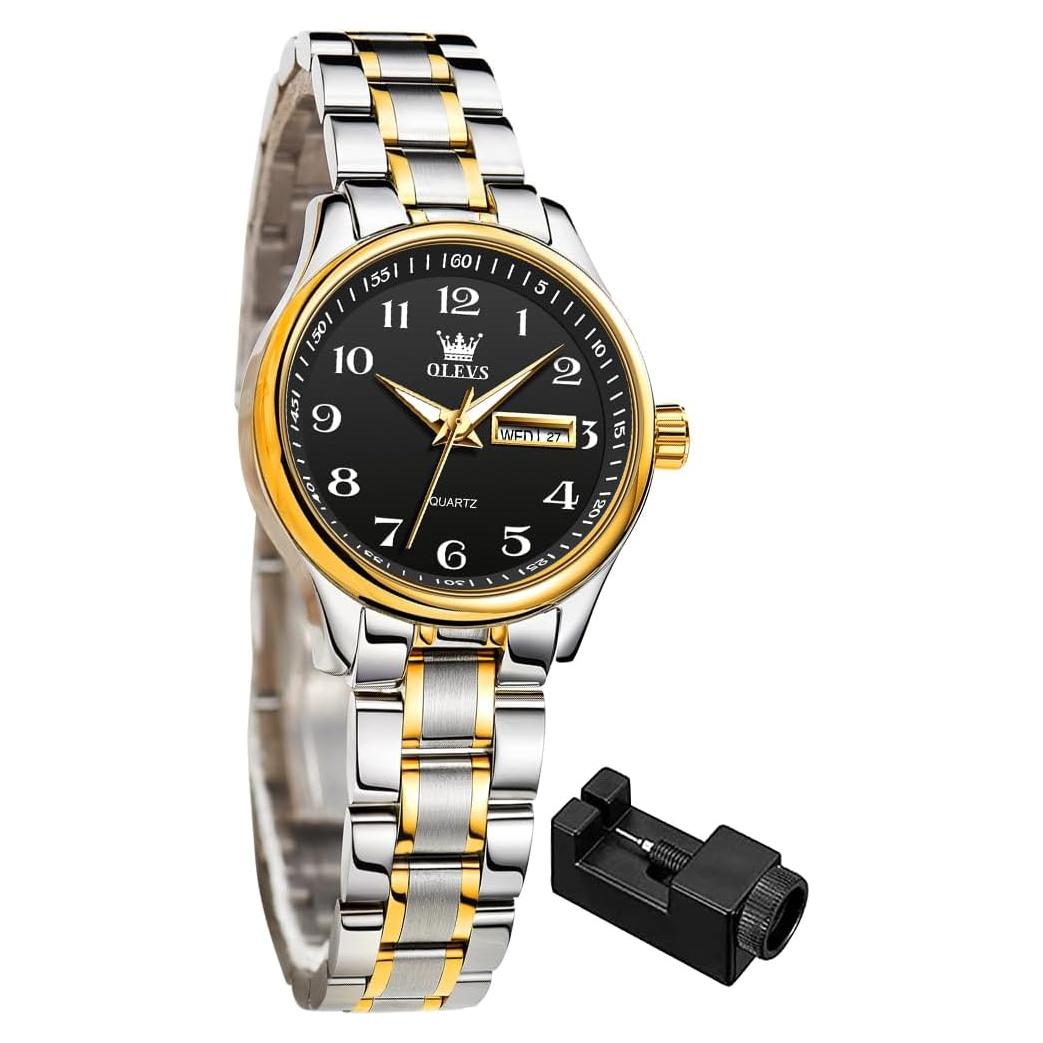 Reloj de Mujer OLEVS Analógico Cuarzo Tono Dorado Plateado