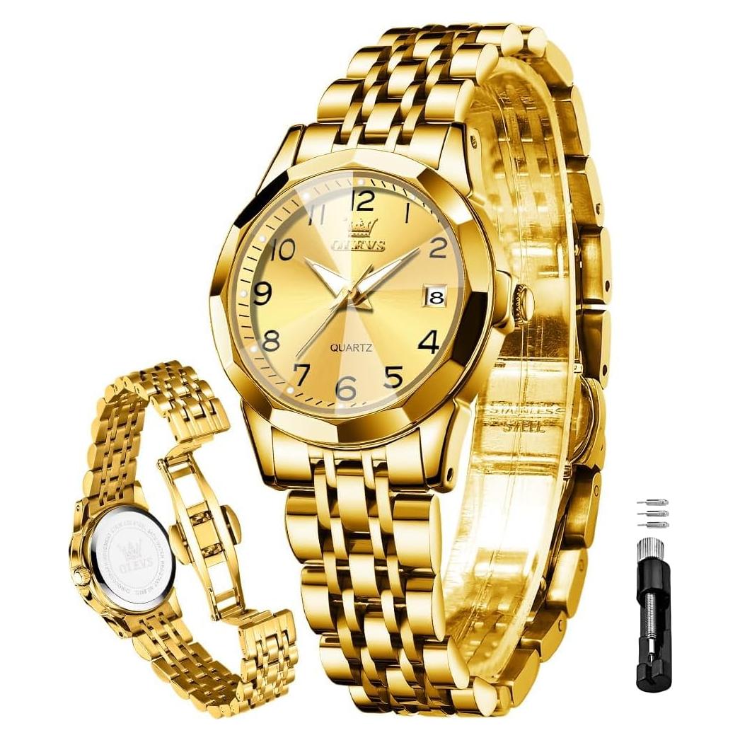 Reloj de Mujer OLEVS Cuarzo Analógico Oro/Plata Impermeable
