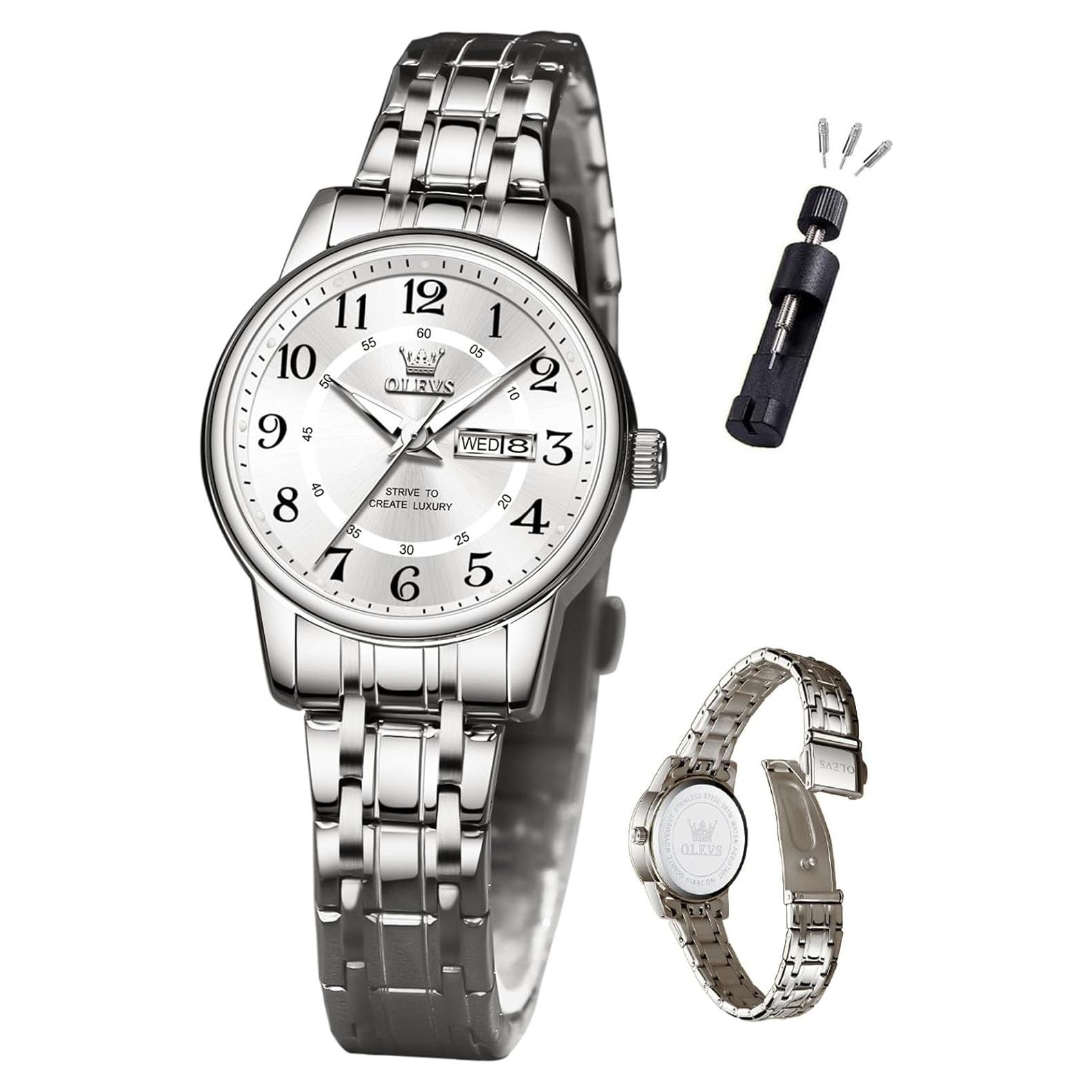 Reloj de Pulsera OLEVS para Mujeres con Diamantes y Fecha