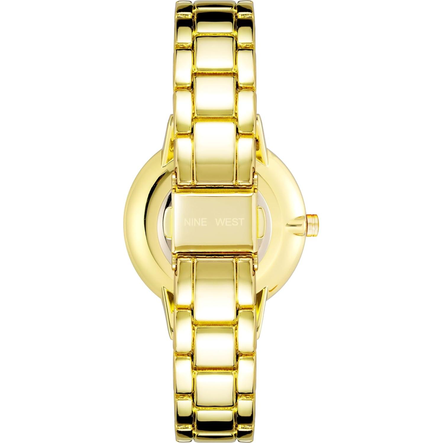 Reloj de pulsera Nine West para mujer con cristales dorados